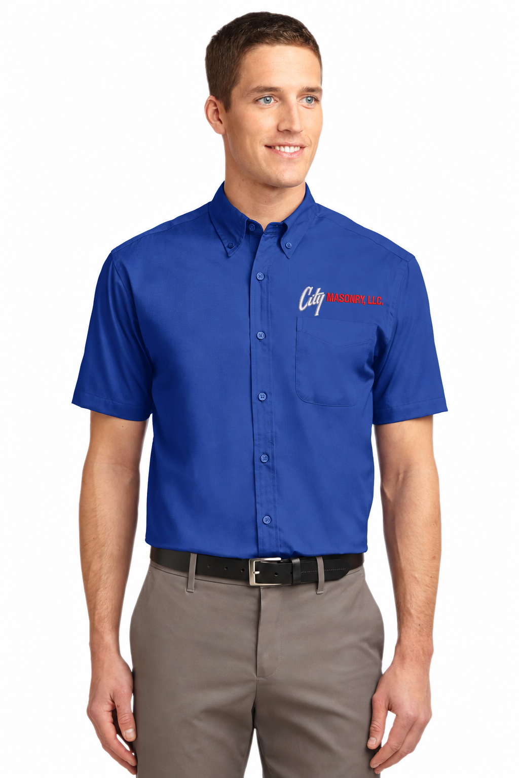 City Masonry S508 — Royal/ Classic Navy embroidered mockup