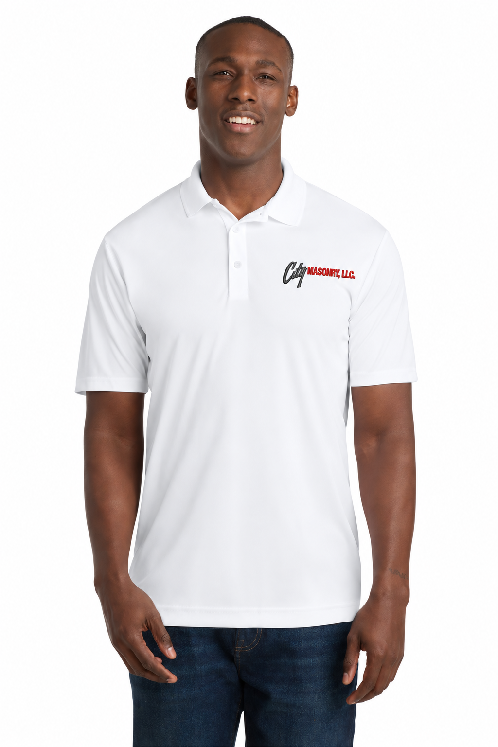 City Masonry ST550 — White embroidered mockup