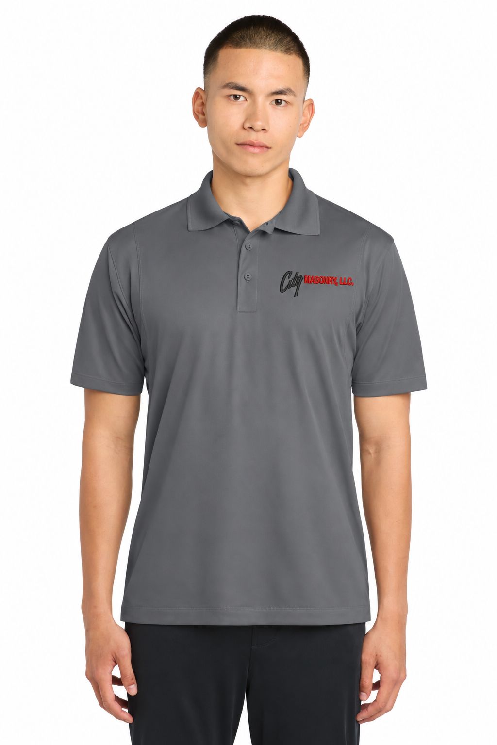 City Masonry ST650 — Grey Concrete embroidered mockup