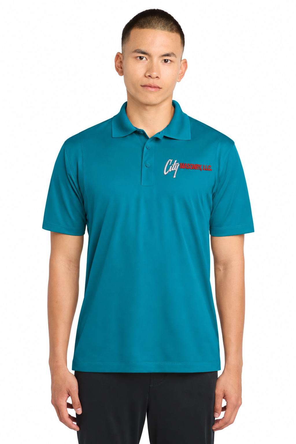 City Masonry ST650 — Tropic Blue embroidered mockup