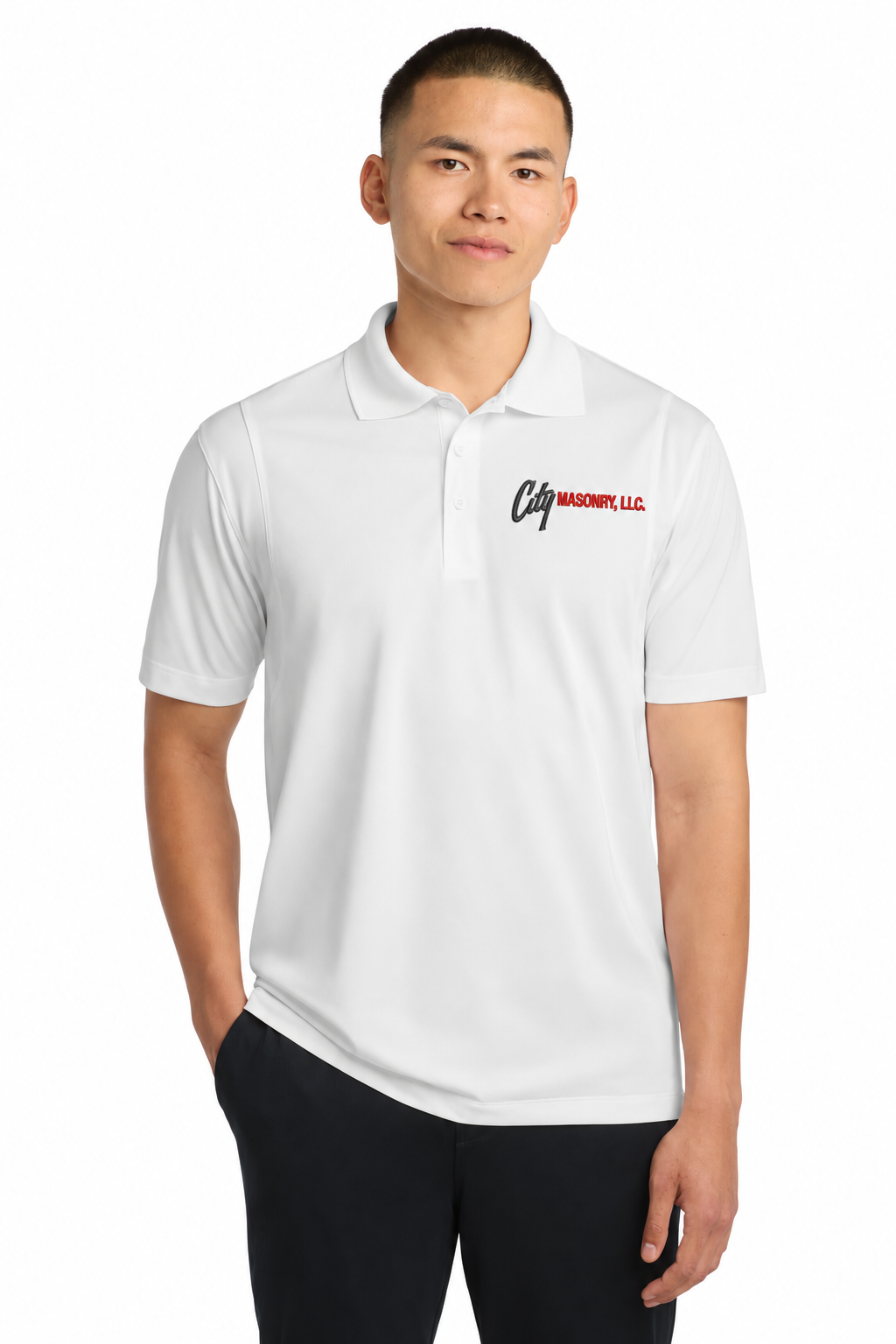 City Masonry ST650 — White embroidered mockup