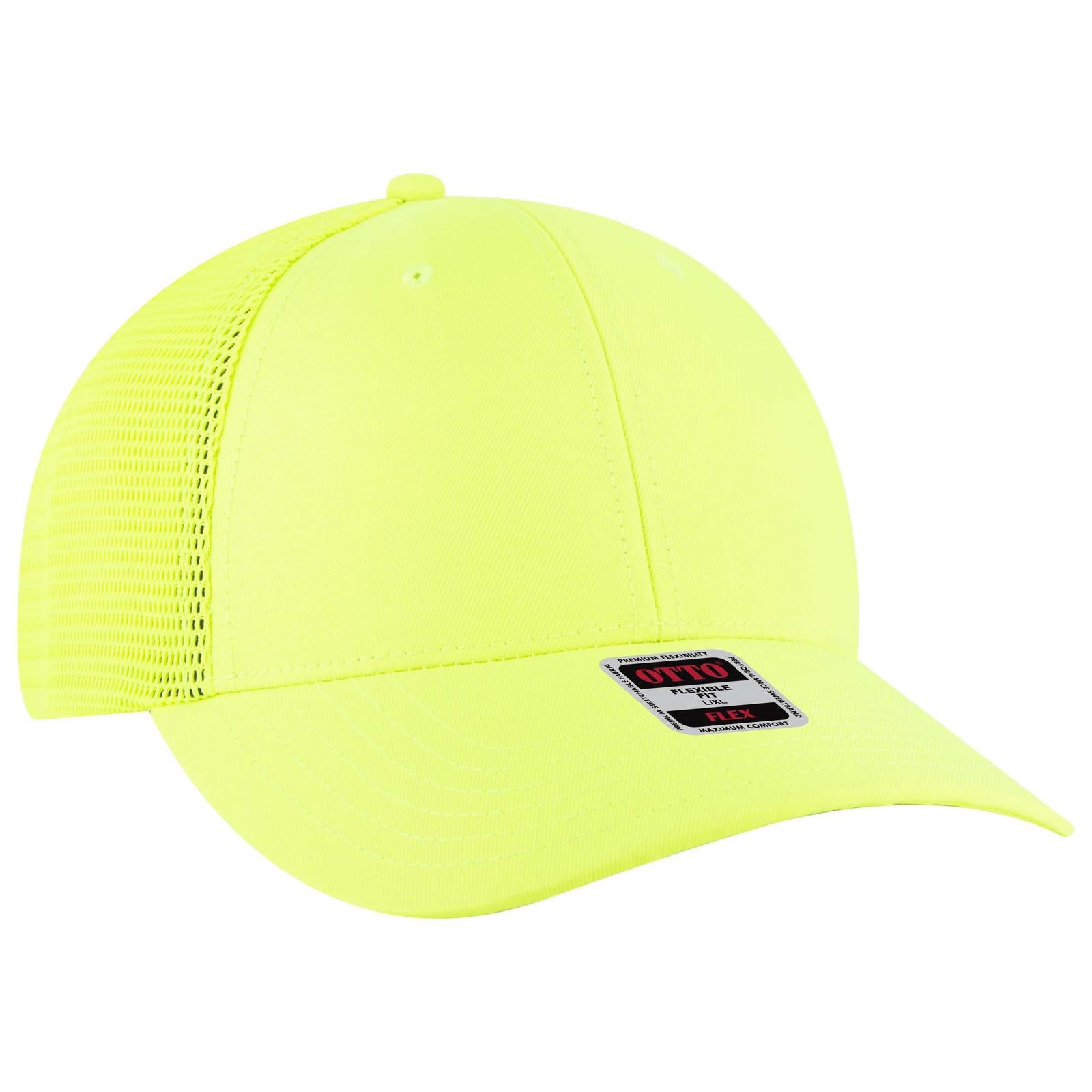 Custom Embroidered or DTF Printed - OTTO CAP® OTTO FLEX® Fitted 6 Panel Low Profile Mesh Back Trucker Hat