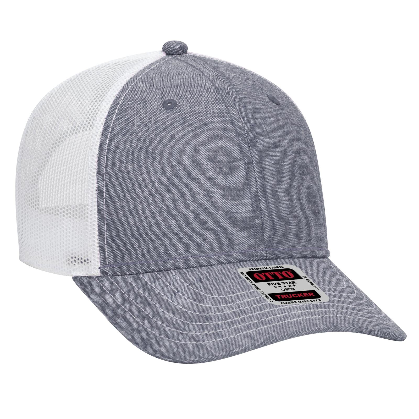 Custom Embroidered - OTTO CAP 6 Panel Low Profile Mesh Back Trucker Hat