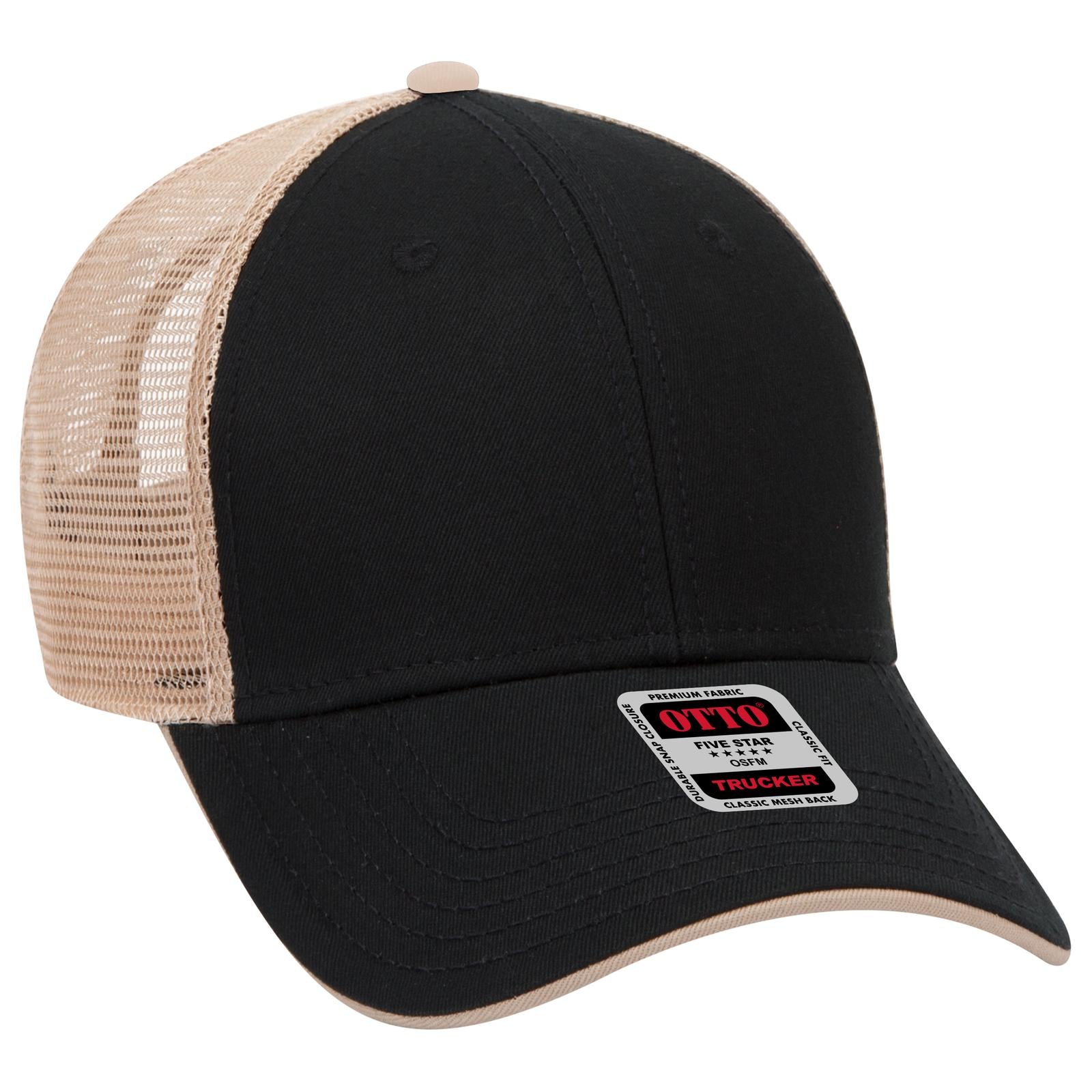 Custom Embroidered or DTF Printed - OTTO CAP® 6 Panel Low Profile Mesh Back Trucker Hat