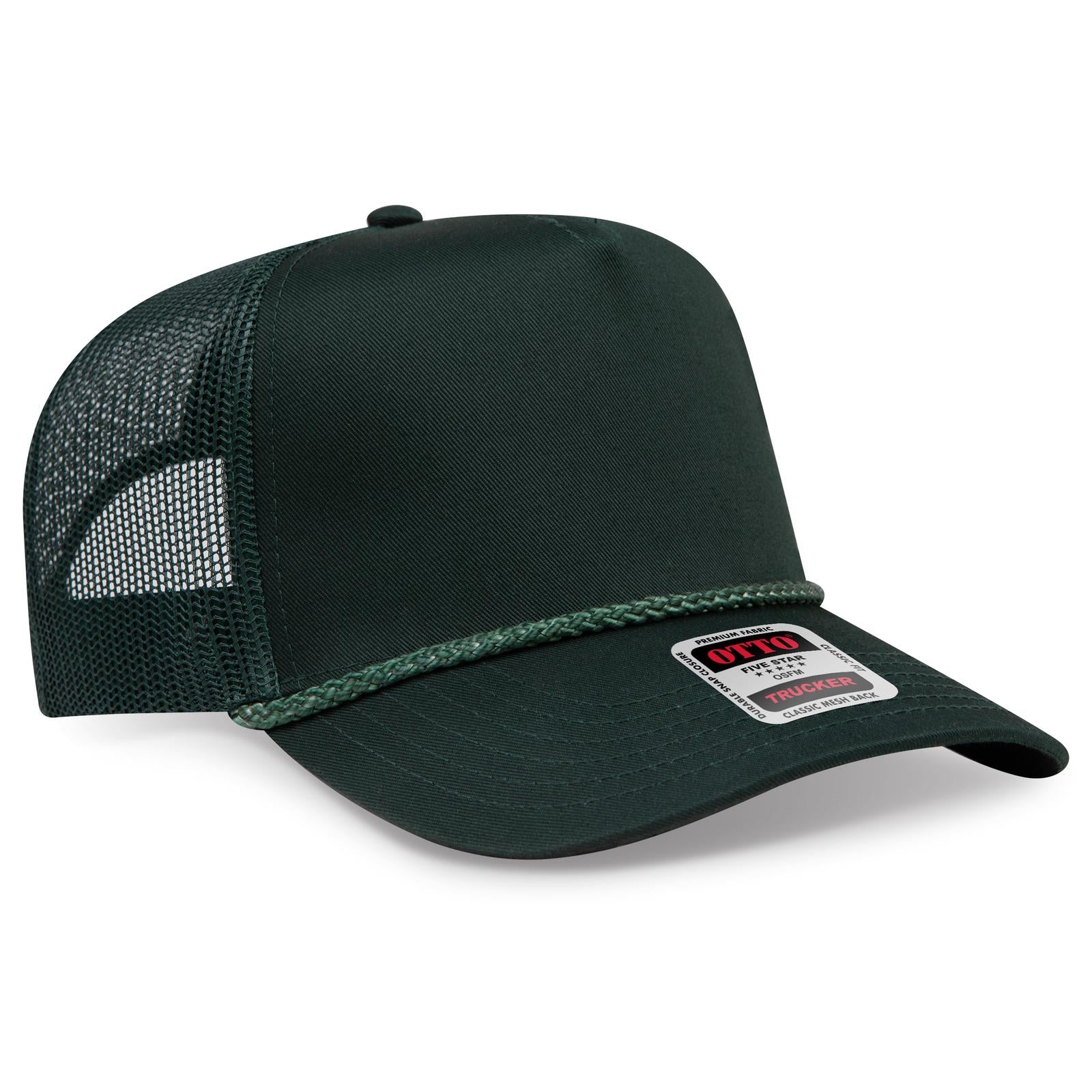 Custom Embroidered or DTF Printed - OTTO CAP® 5 Panel Mid Profile Mesh Back Trucker Hat