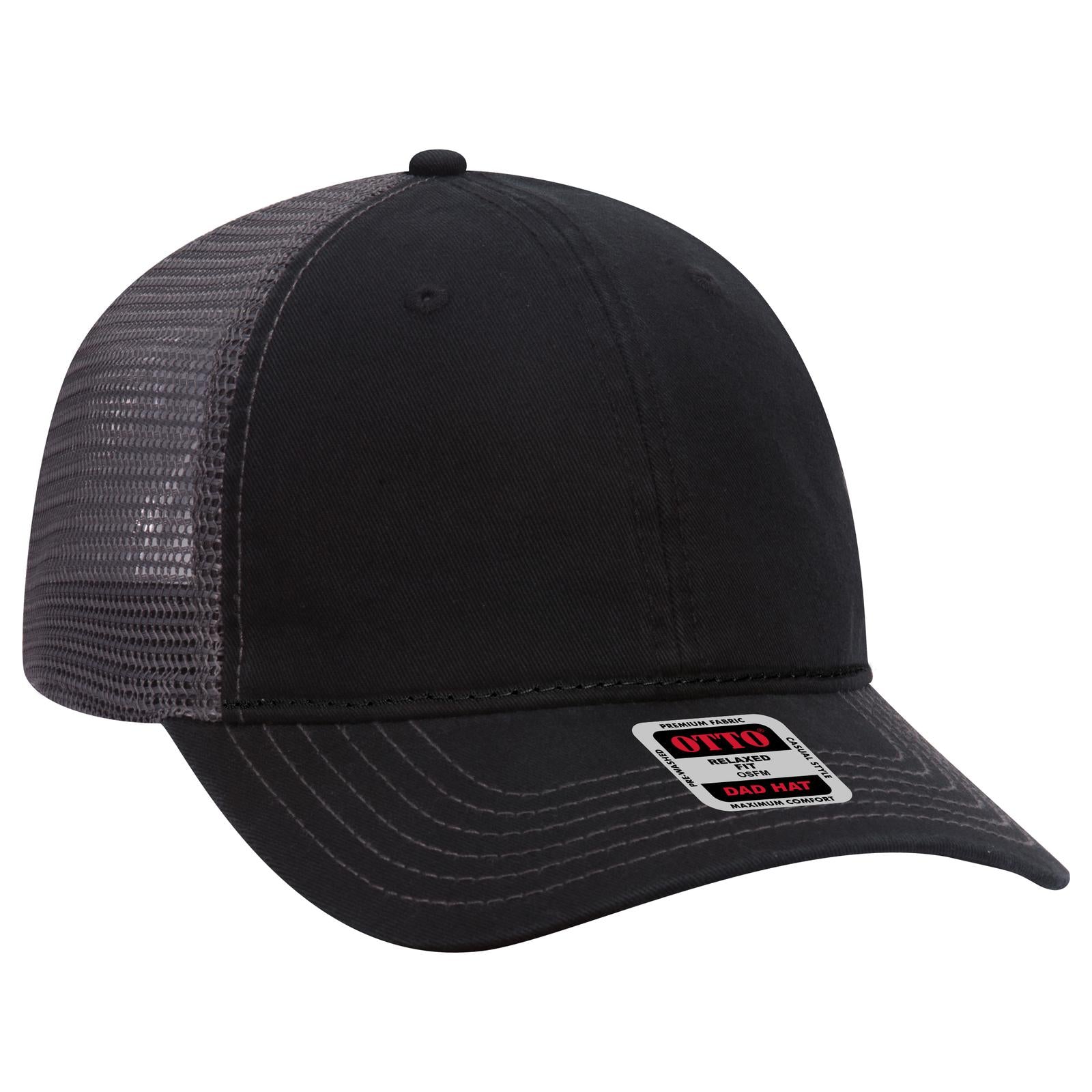 Custom Embroidered or DTF Printed - OTTO CAP® 6 Panel Low Profile Mesh Back Trucker Dad Hat