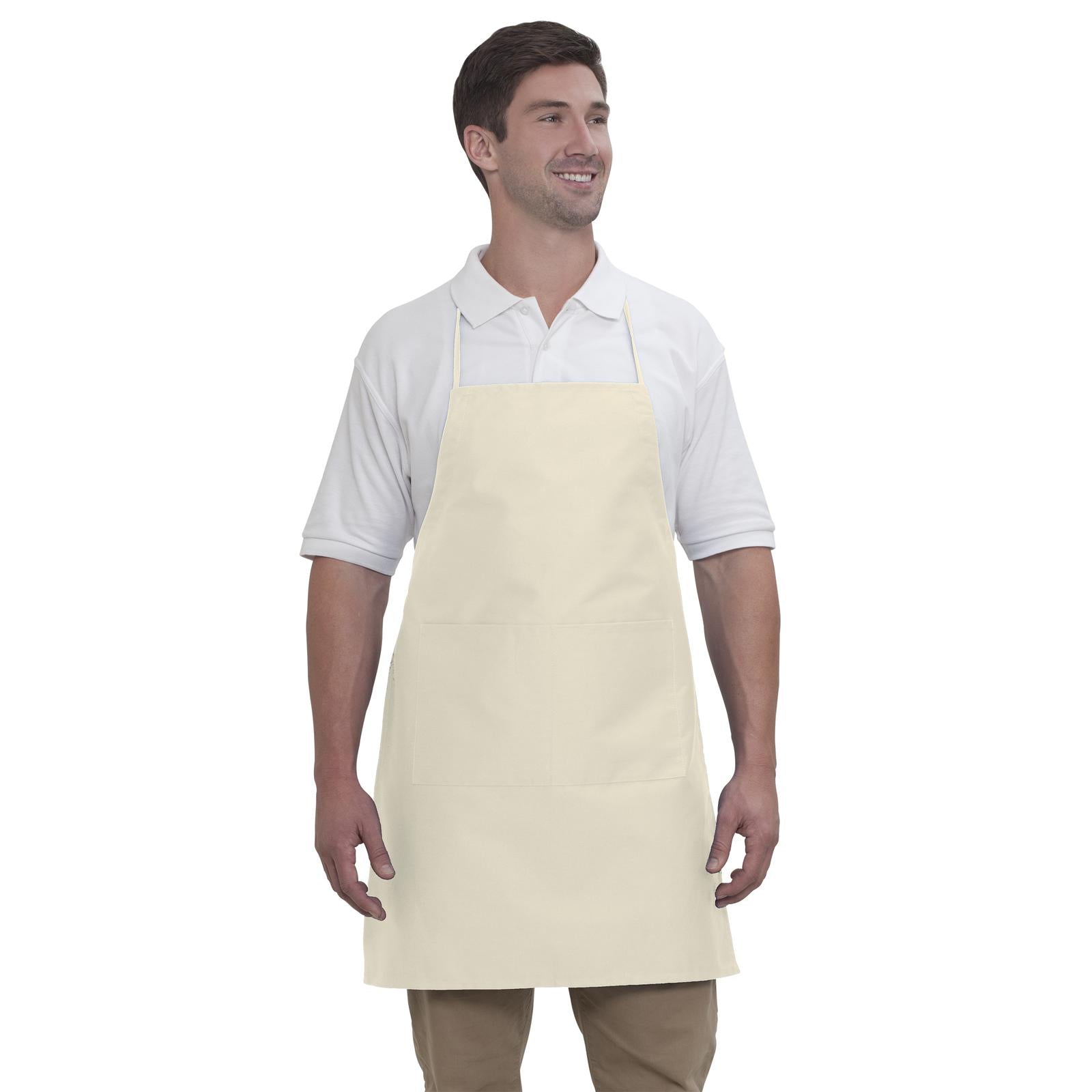 Custom Embroidered or DTF Printed - OTTO 2 Pocket Full Length Adjustable Bib Apron