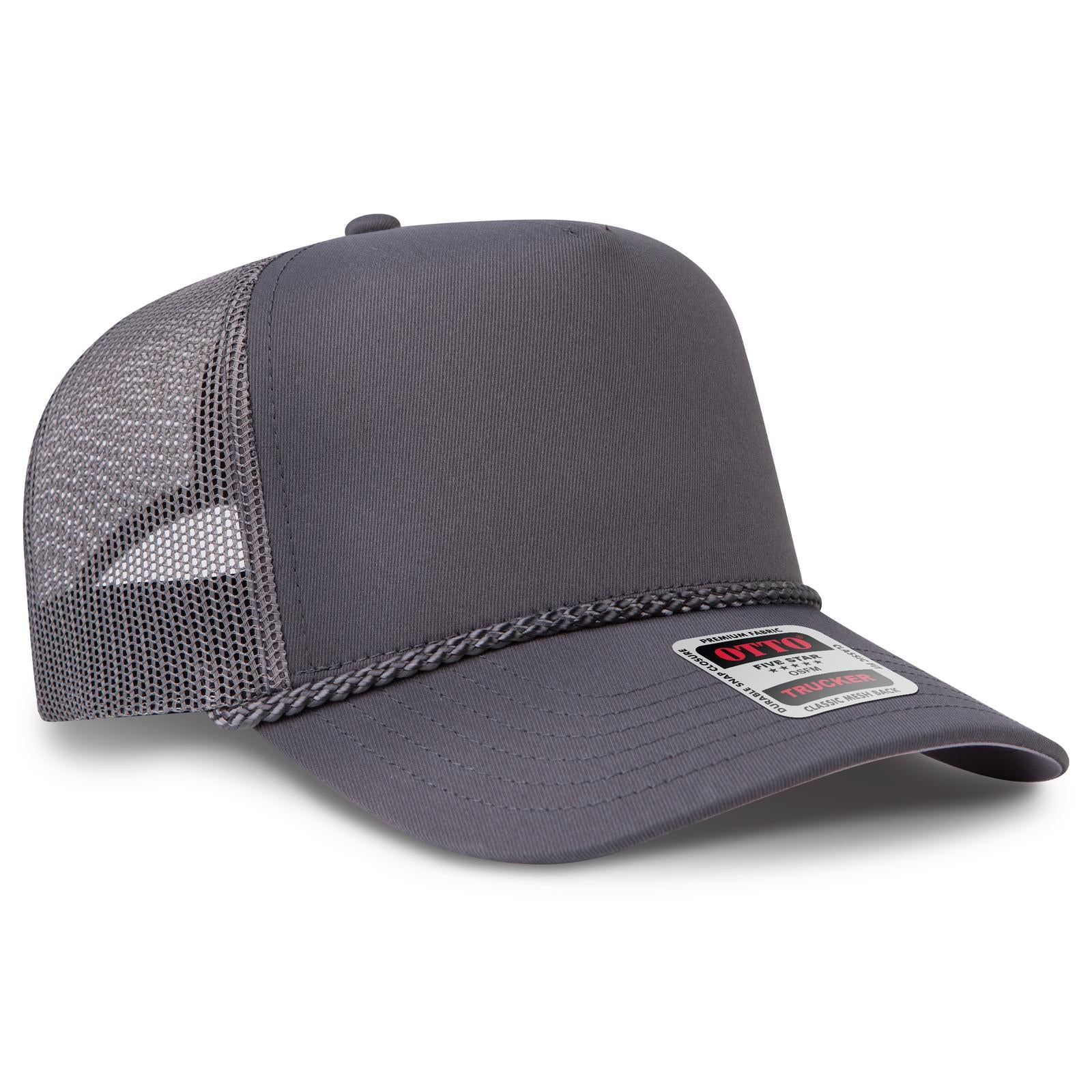 Custom Embroidered or DTF Printed - OTTO CAP® 5 Panel Mid Profile Mesh Back Trucker Hat