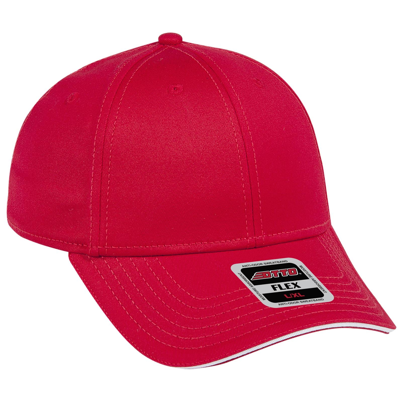 Custom Embroidered or DTF Printed - OTTO CAP® OTTO FLEX® Fitted 6 Panel Low Profile Baseball Cap