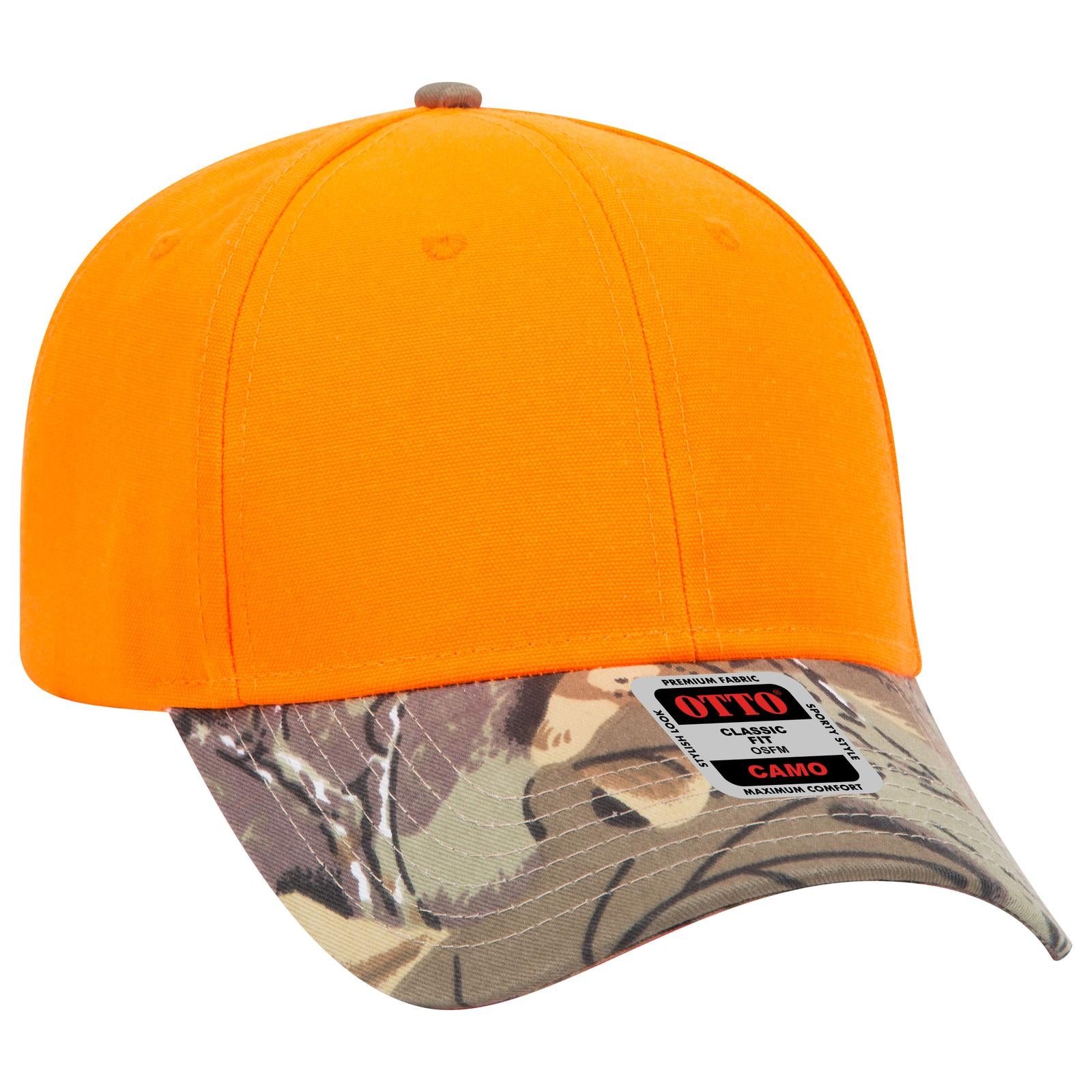 Custom Embroidered or DTF Printed - OTTO CAP® Camouflage 6 Panel Low Profile Baseball Cap