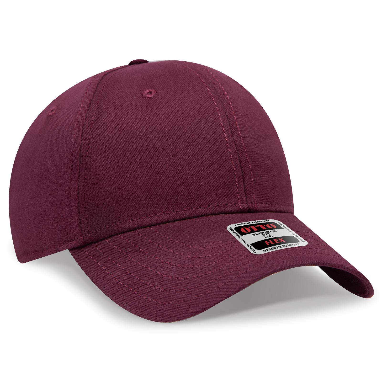 Custom Embroidered or DTF Printed - OTTO CAP® OTTO FLEX® Fitted 6 Panel Low Profile Baseball Cap