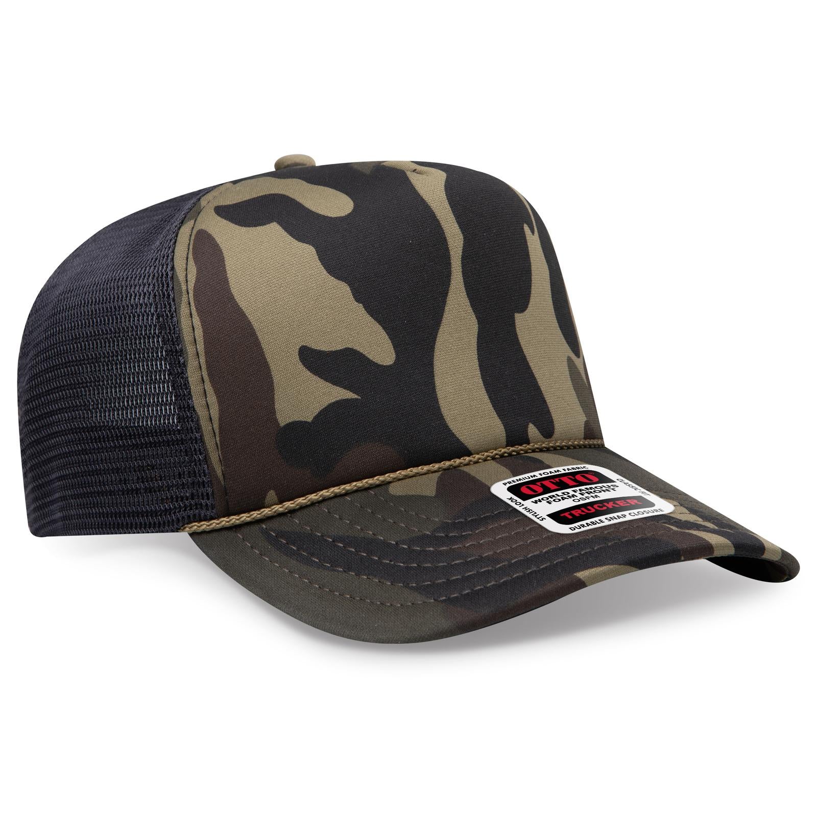 Custom Embroidered or DTF Printed - OTTO CAP® OTTO COMFY FIT® 5 Panel High Crown Mesh Back Trucker Hat