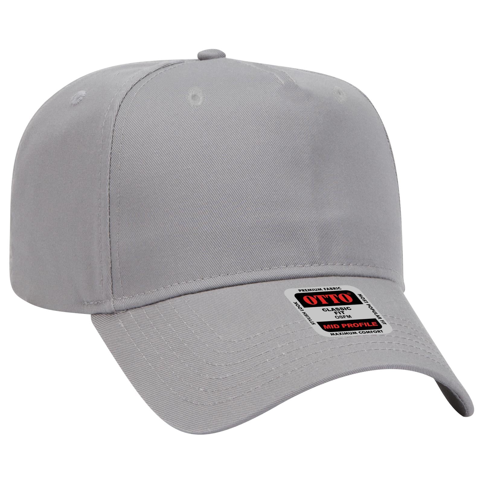 Custom Embroidered - OTTO CAP 5 Panel Mid Profile Baseball Cap