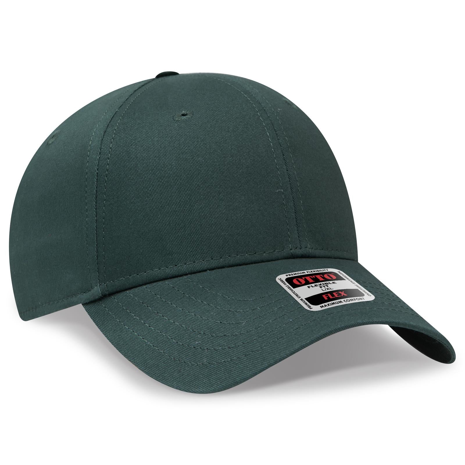 Custom Embroidered or DTF Printed - OTTO CAP® OTTO FLEX® Fitted 6 Panel Low Profile Baseball Cap