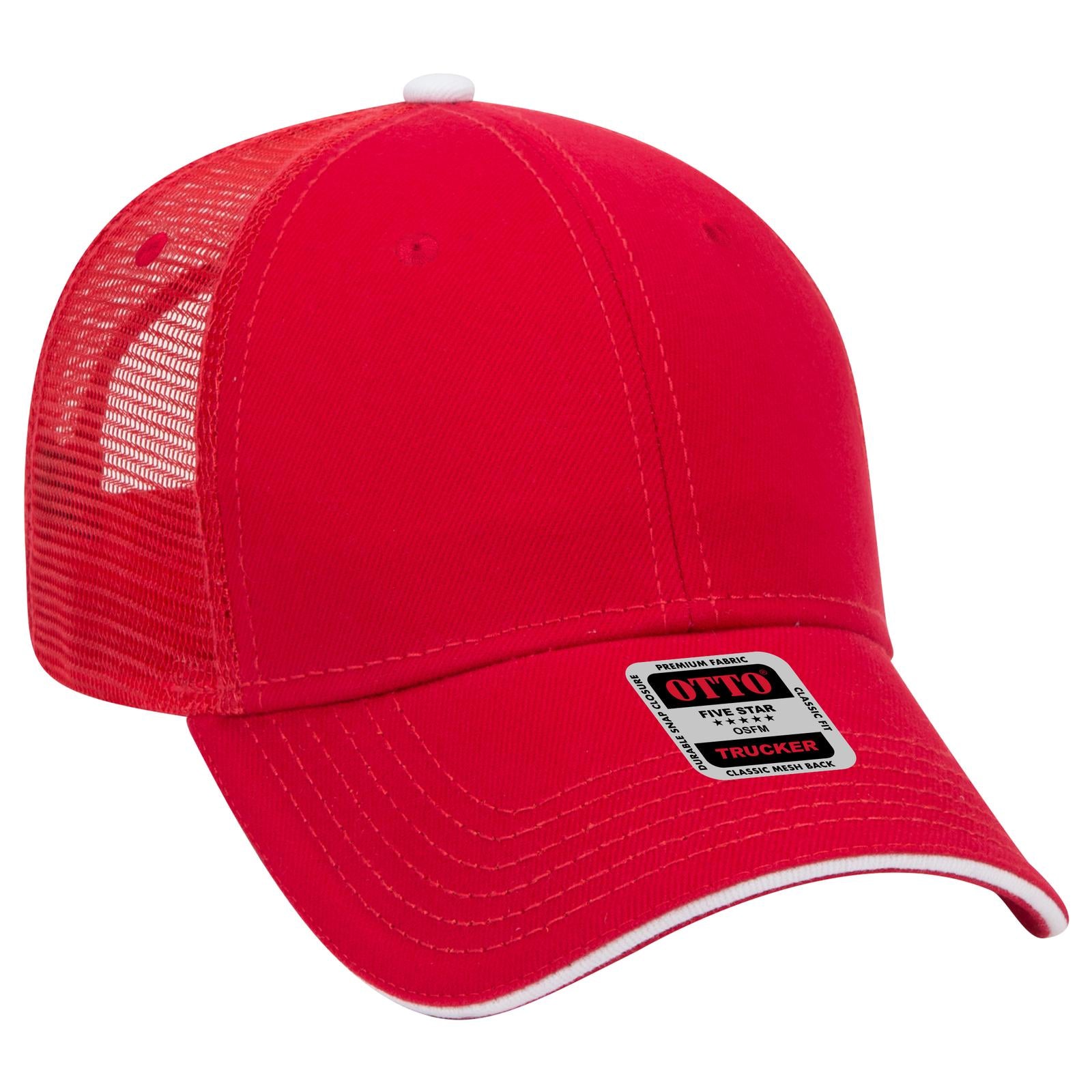 Custom Embroidered or DTF Printed - OTTO CAP® 6 Panel Low Profile Mesh Back Trucker Hat