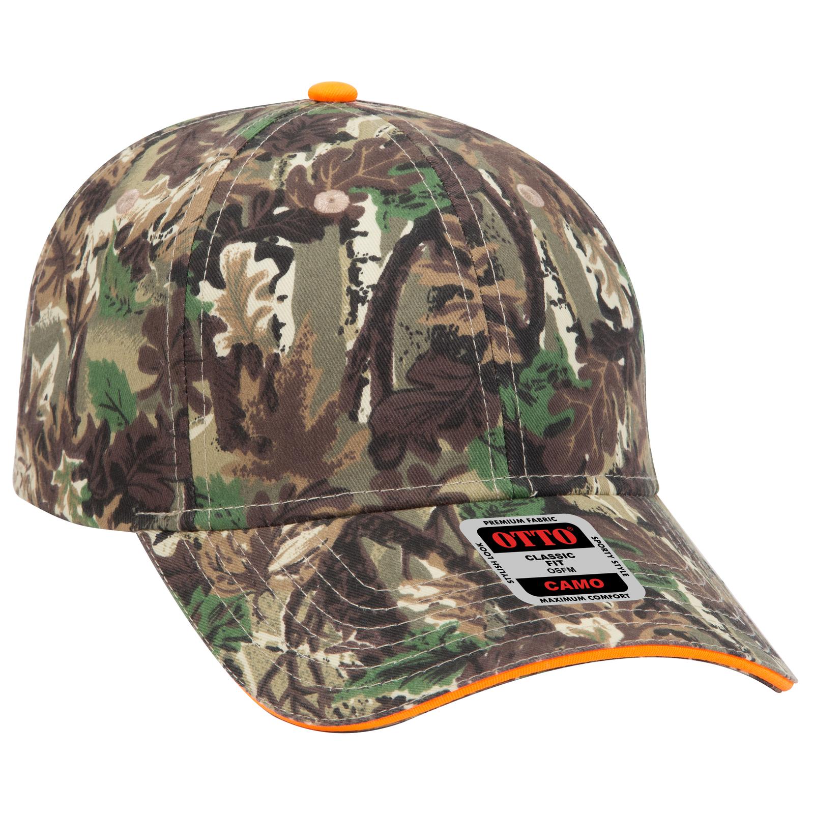 Custom Embroidered or DTF Printed - OTTO CAP® Camouflage 6 Panel Low Profile Baseball Cap