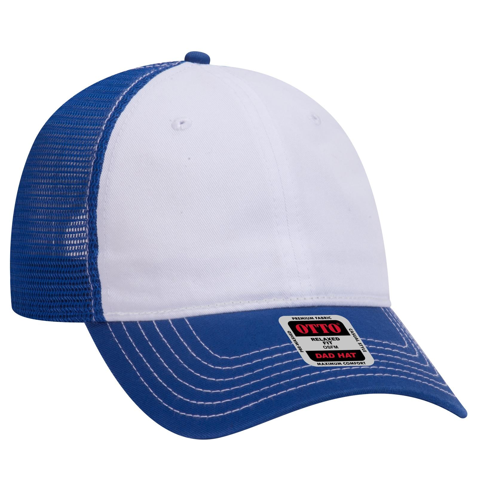 Custom Embroidered or DTF Printed - OTTO CAP® 6 Panel Low Profile Mesh Back Trucker Dad Hat
