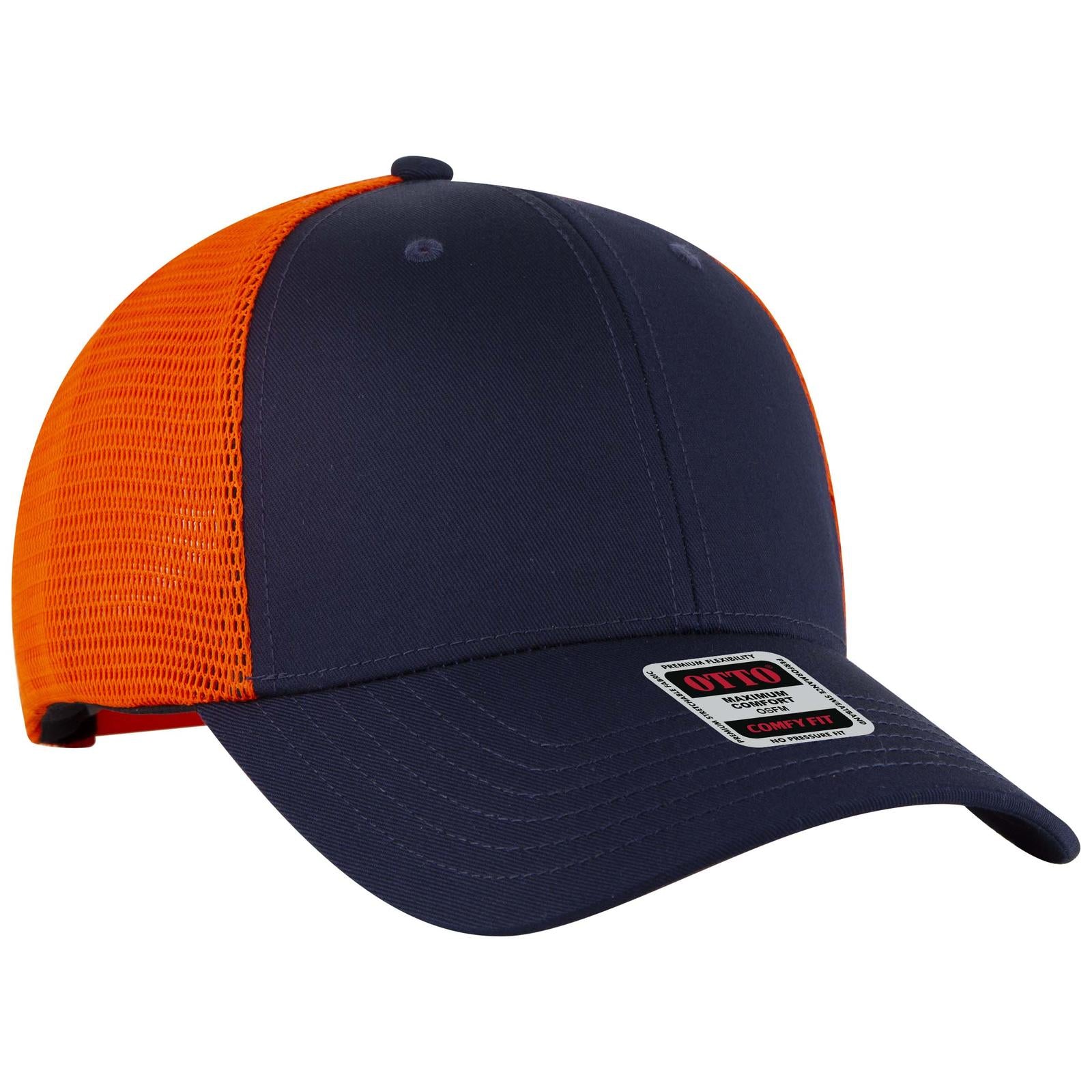 Custom Embroidered or DTF Printed - OTTO CAP® OTTO COMFY FIT® 6 Panel Low Profile Mesh Back Trucker Hat