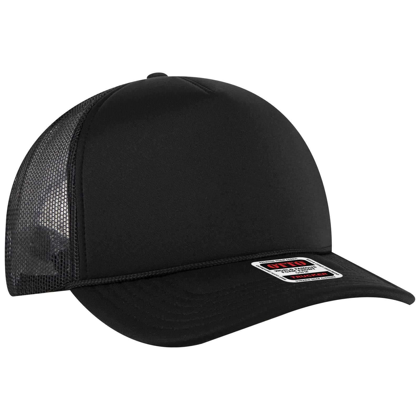 Custom Embroidered or DTF Printed - OTTO CAP® 5 Panel High Crown Mesh Back Trucker Hat