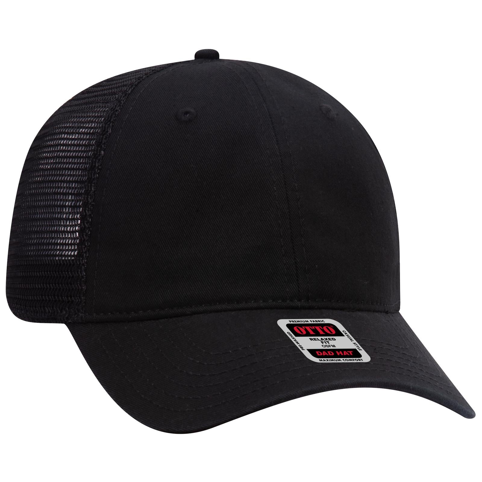 Custom Embroidered or DTF Printed - OTTO CAP® 6 Panel Low Profile Mesh Back Trucker Dad Hat