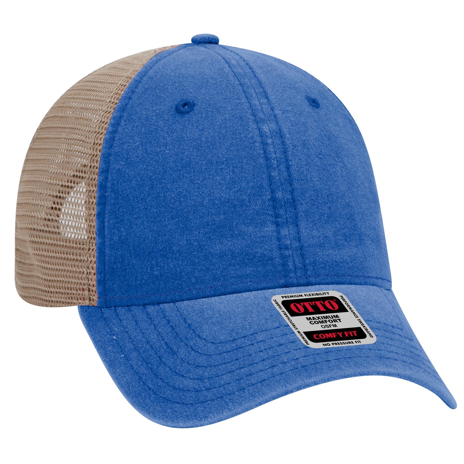 Custom Embroidered or DTF Printed - OTTO CAP® OTTO COMFY FIT® 6 Panel Low Profile Mesh Back Trucker Hat