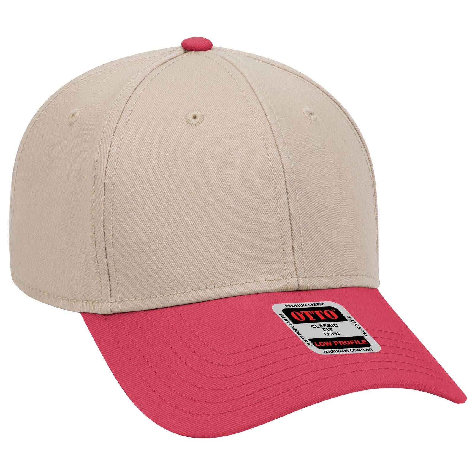 Custom Embroidered or DTF Printed - OTTO CAP® 6 Panel Low Profile Baseball Cap