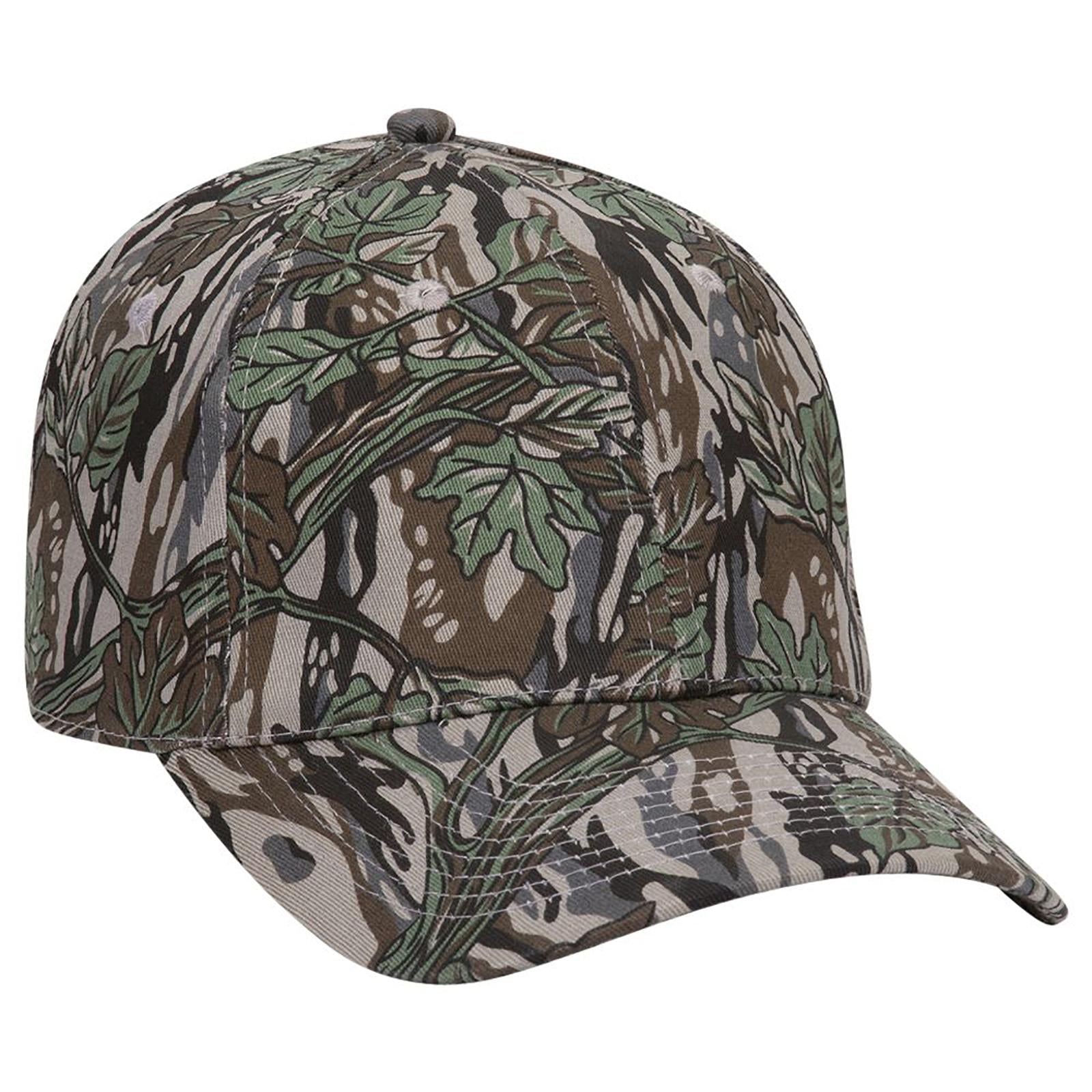 Custom Embroidered or DTF Printed - OTTO CAP® OTTO FLEX® Fitted Camouflage 6 Panel Low Profile Baseball Cap