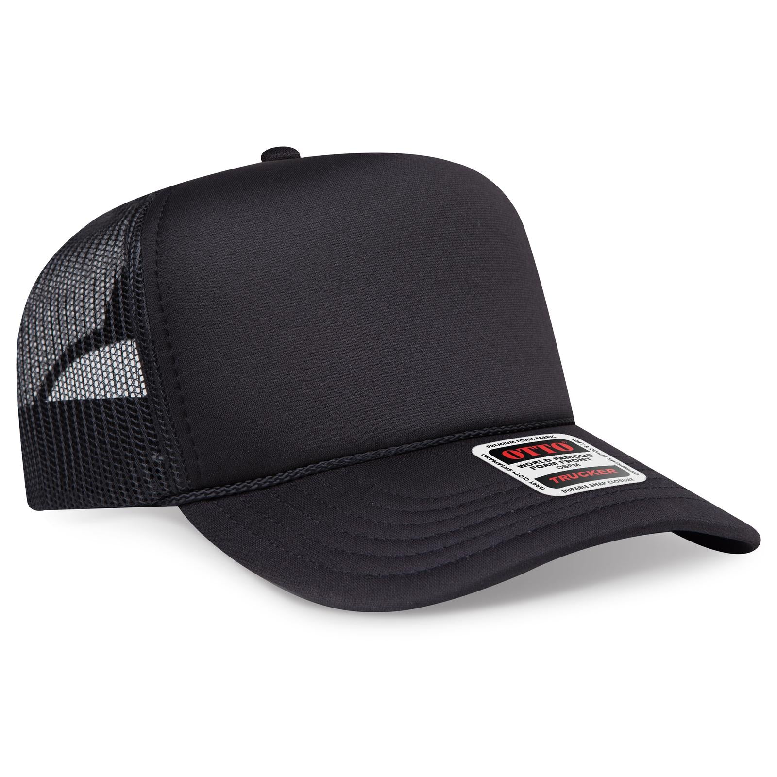 Custom Embroidered or DTF Printed - OTTO CAP® 5 Panel High Crown Mesh Back Trucker Hat