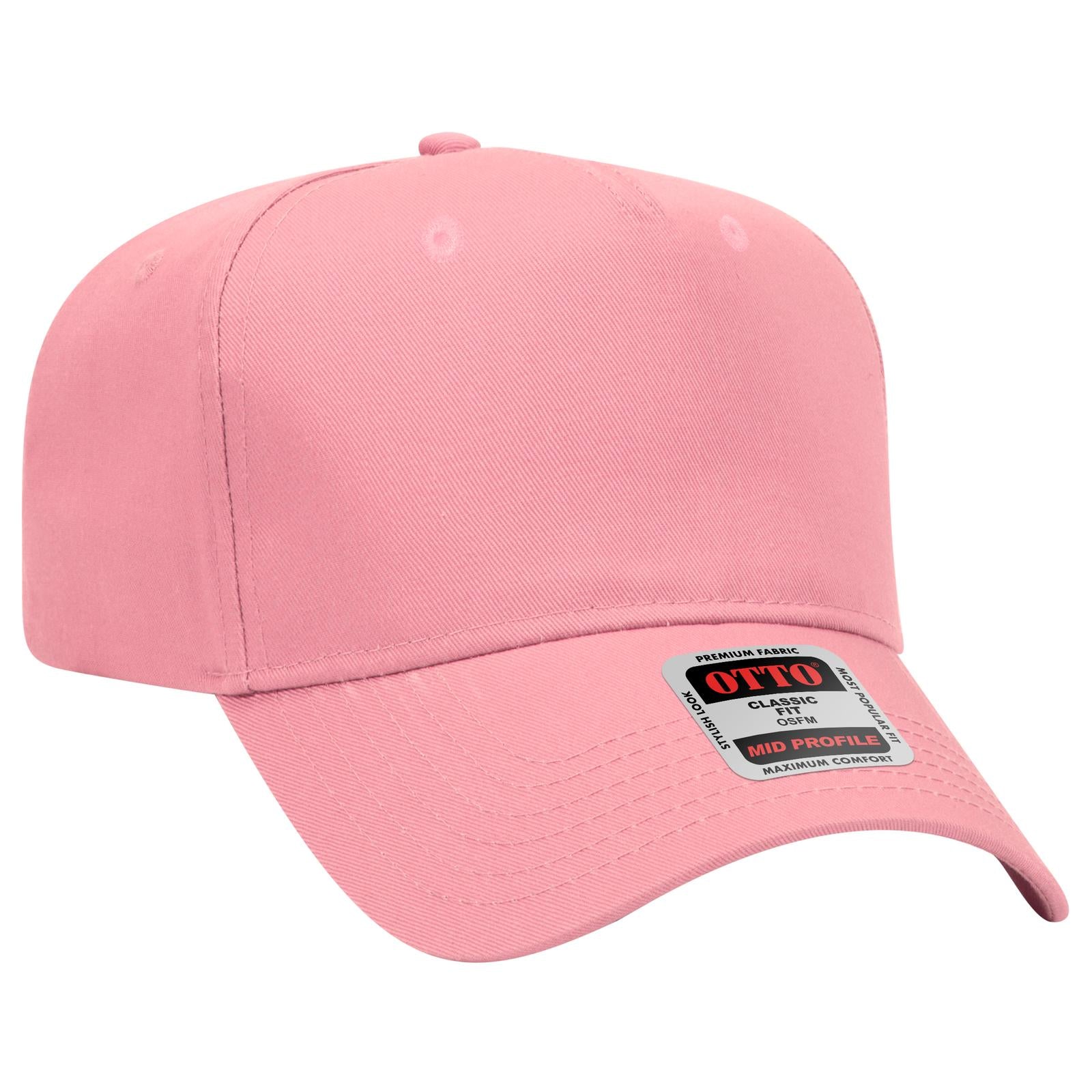 Custom Embroidered - OTTO CAP 5 Panel Mid Profile Baseball Cap