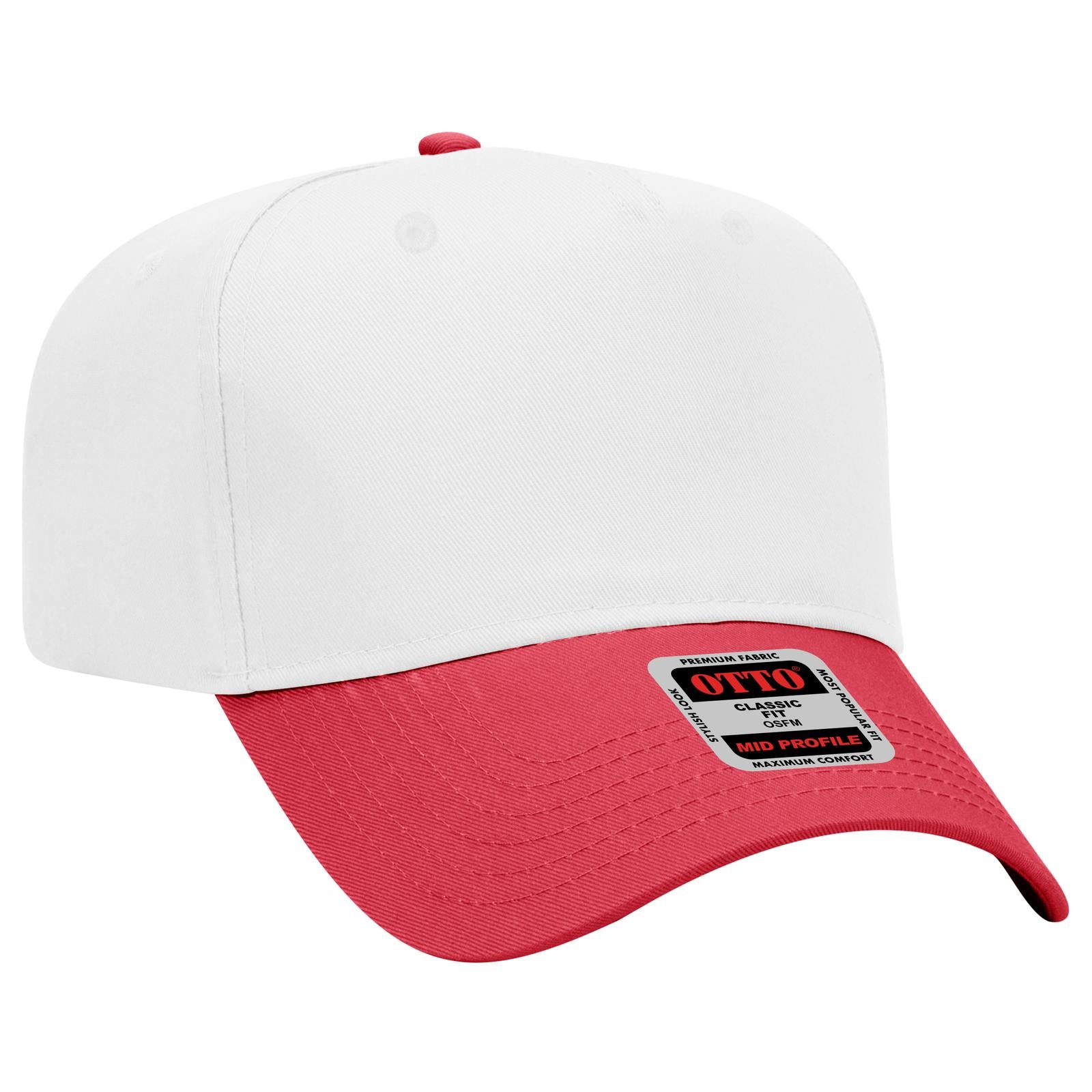 Custom Embroidered - OTTO CAP 5 Panel Mid Profile Baseball Cap