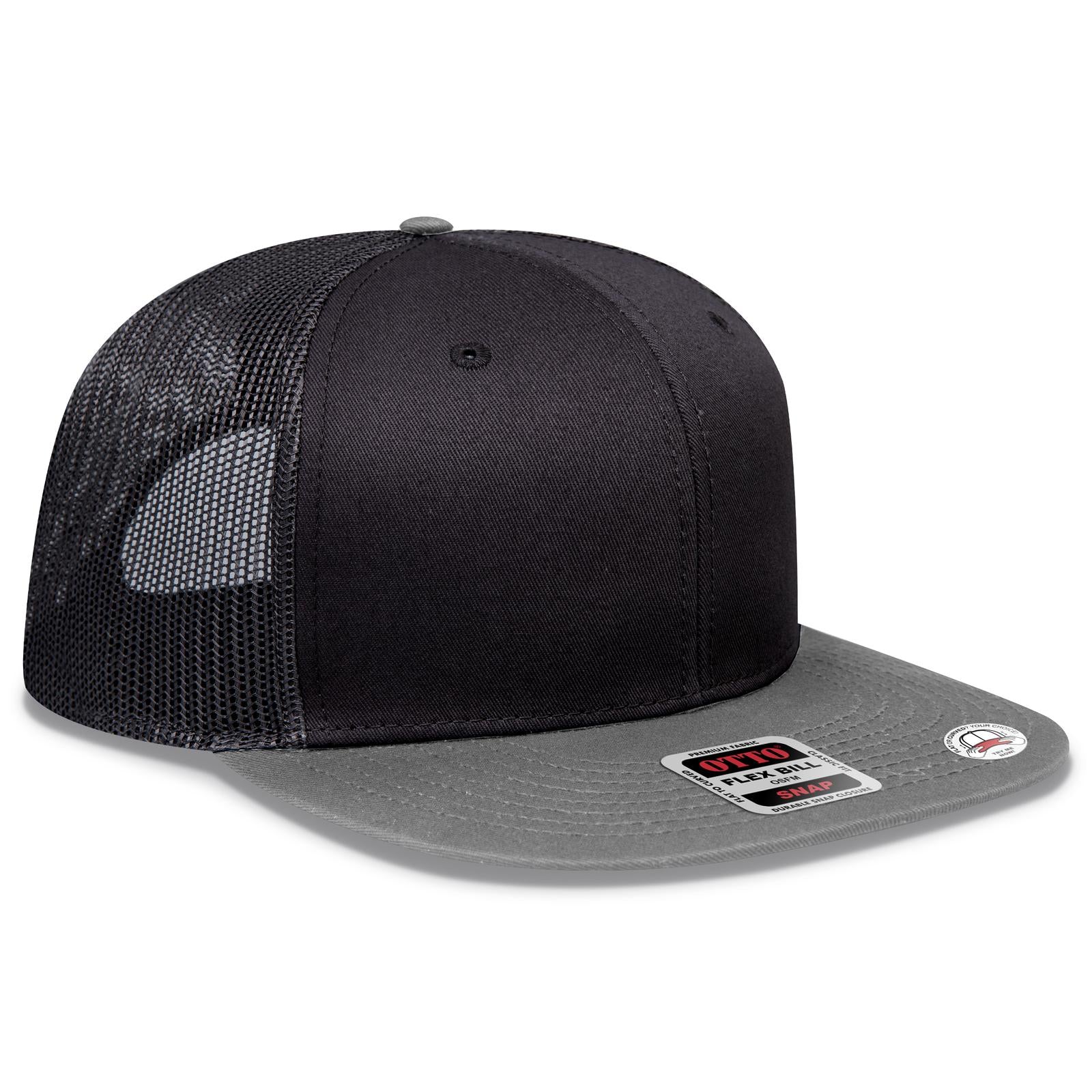 Custom Embroidered or DTF Printed - OTTO CAP® OTTO SNAP 6 Panel Pro Style Mesh Back Trucker Snapback Hat
