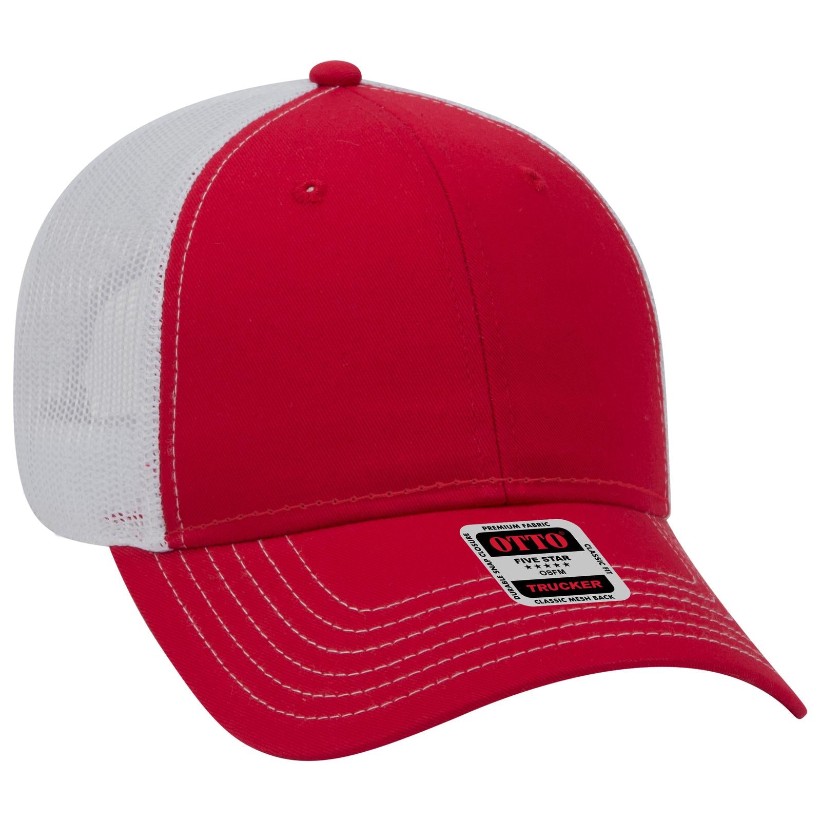 Custom Embroidered - OTTO CAP 6 Panel Low Profile Mesh Back Trucker Hat