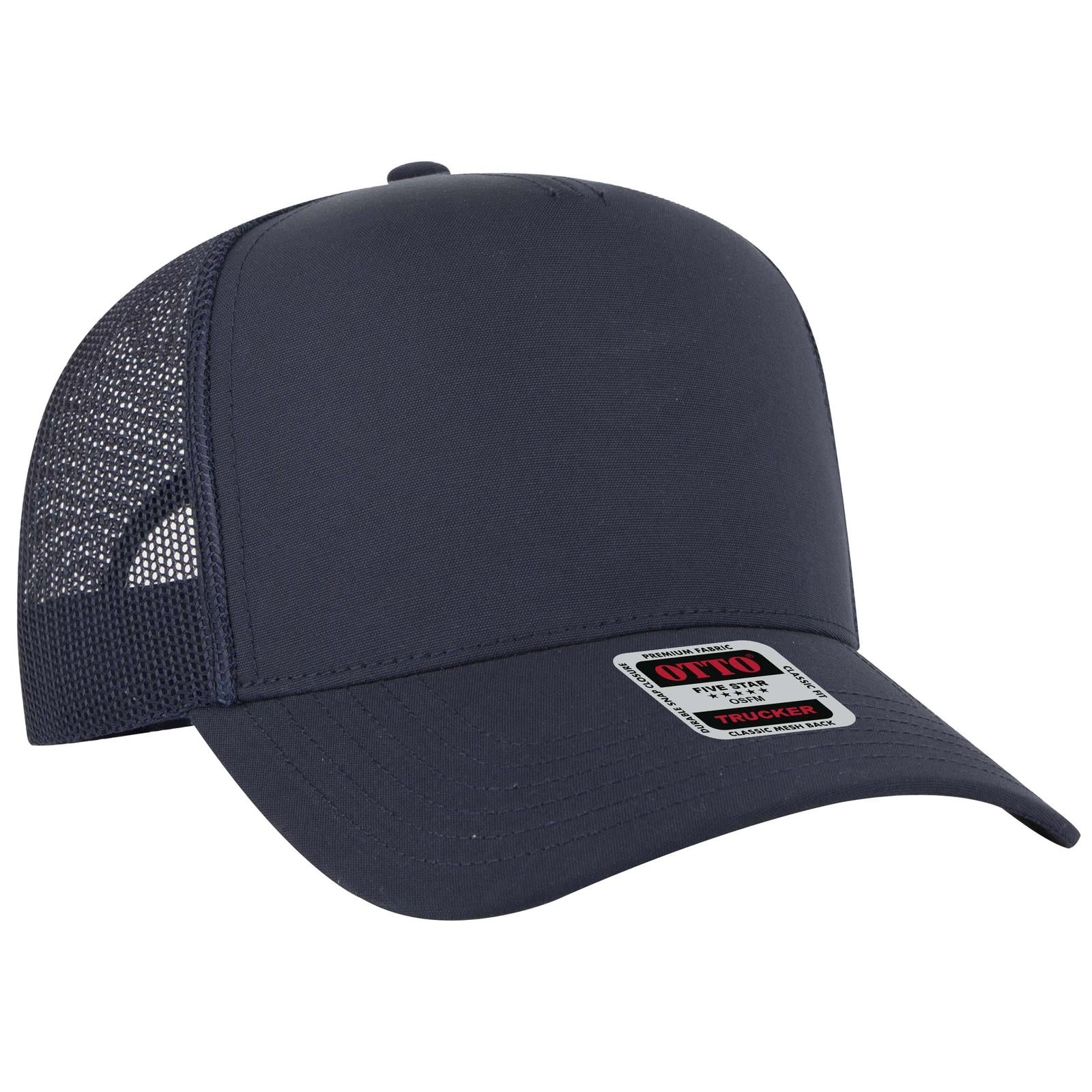 Custom Embroidered - OTTO CAP 5 Panel Mid Profile Mesh Back Trucker Hat