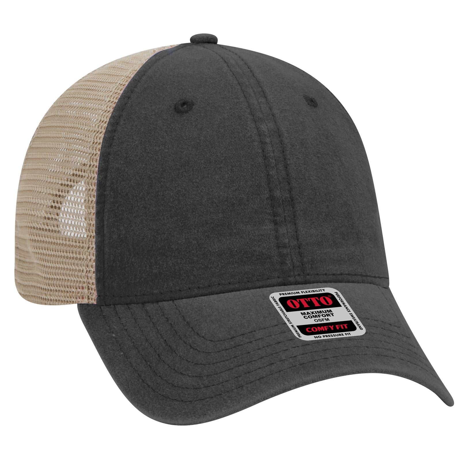 Custom Embroidered or DTF Printed - OTTO CAP® OTTO COMFY FIT® 6 Panel Low Profile Mesh Back Trucker Hat