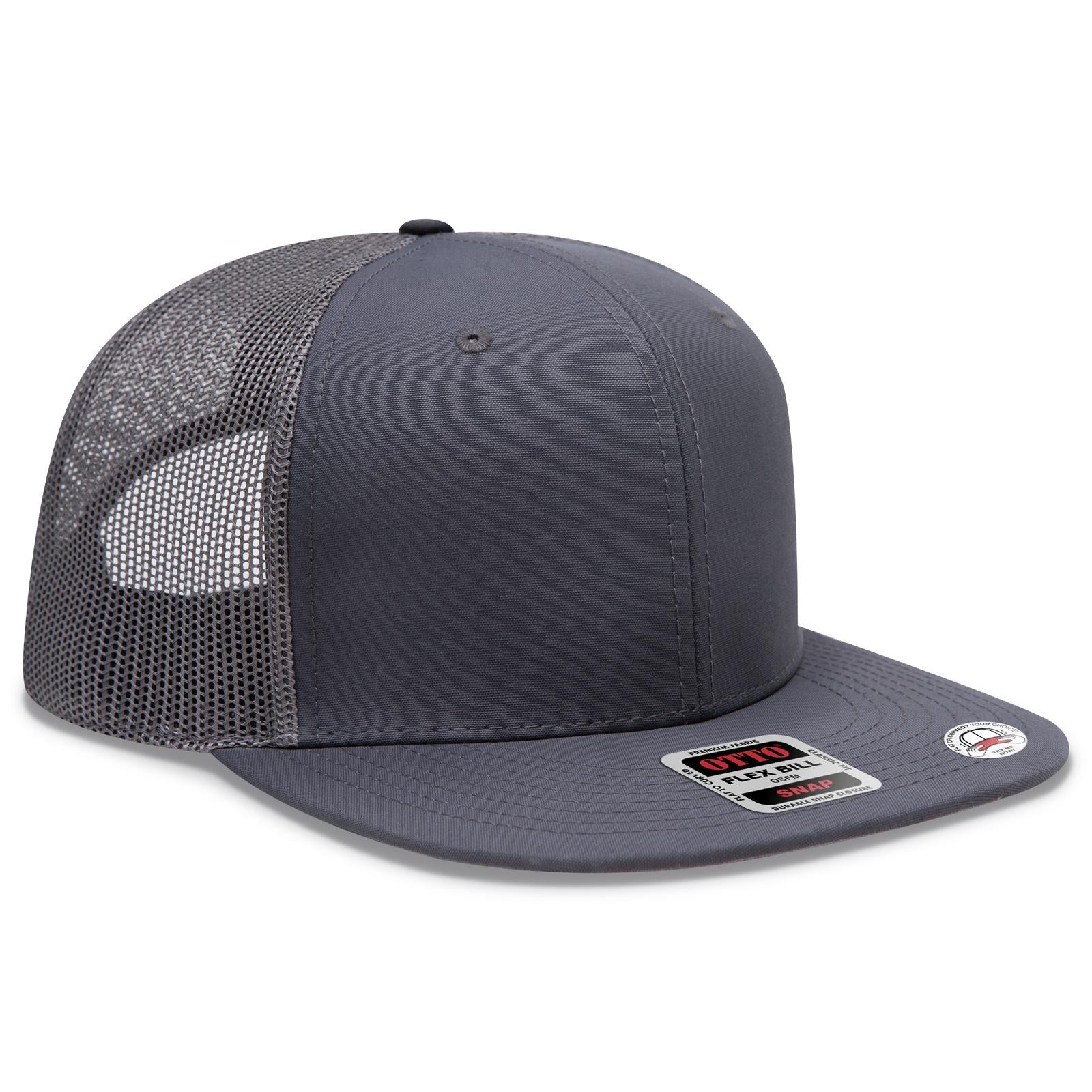 Custom Embroidered or DTF Printed - OTTO CAP® OTTO SNAP 6 Panel Pro Style Mesh Back Trucker Snapback Hat