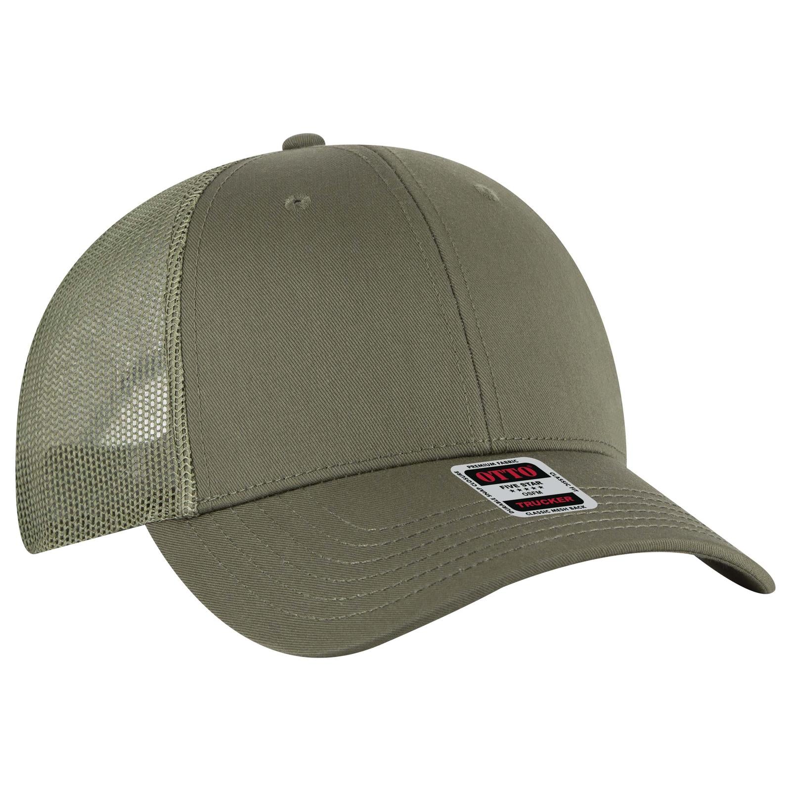 Custom Embroidered - OTTO CAP 6 Panel Low Profile Mesh Back Trucker Hat
