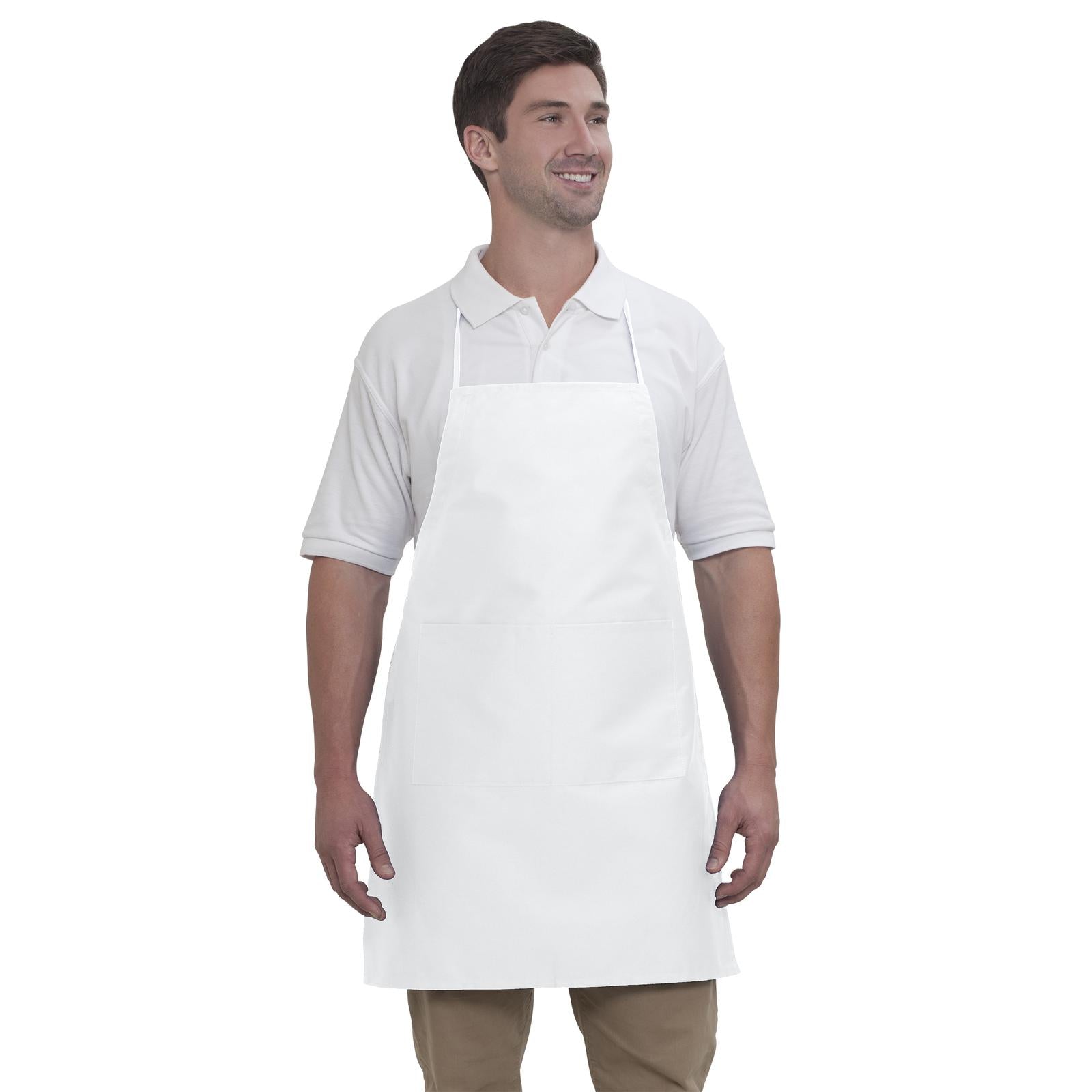 Custom Embroidered or DTF Printed - OTTO 2 Pocket Full Length Adjustable Bib Apron
