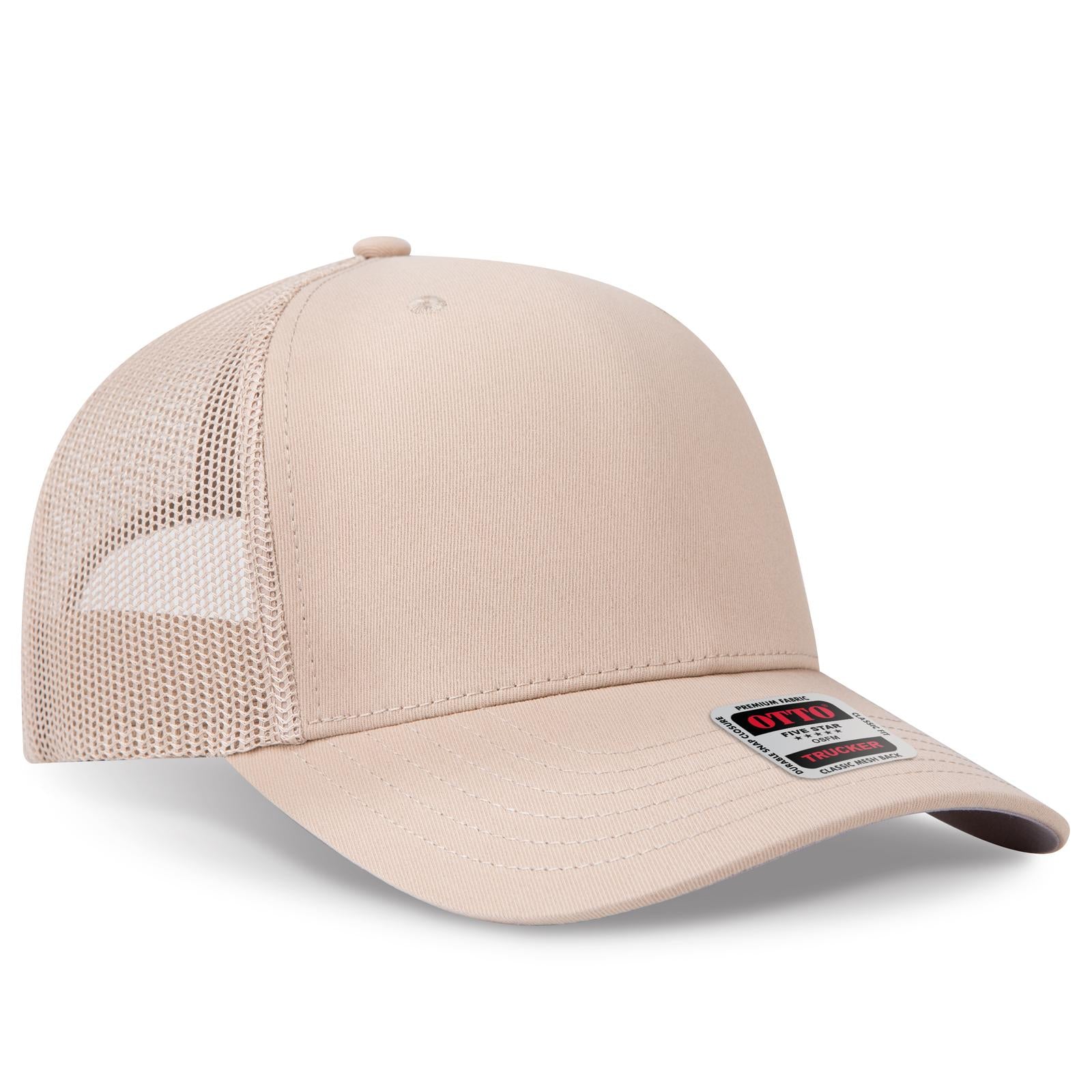 Custom Embroidered or DTF Printed - OTTO CAP® Seamless 6 Panel Mid Profile Mesh Back Trucker Hat