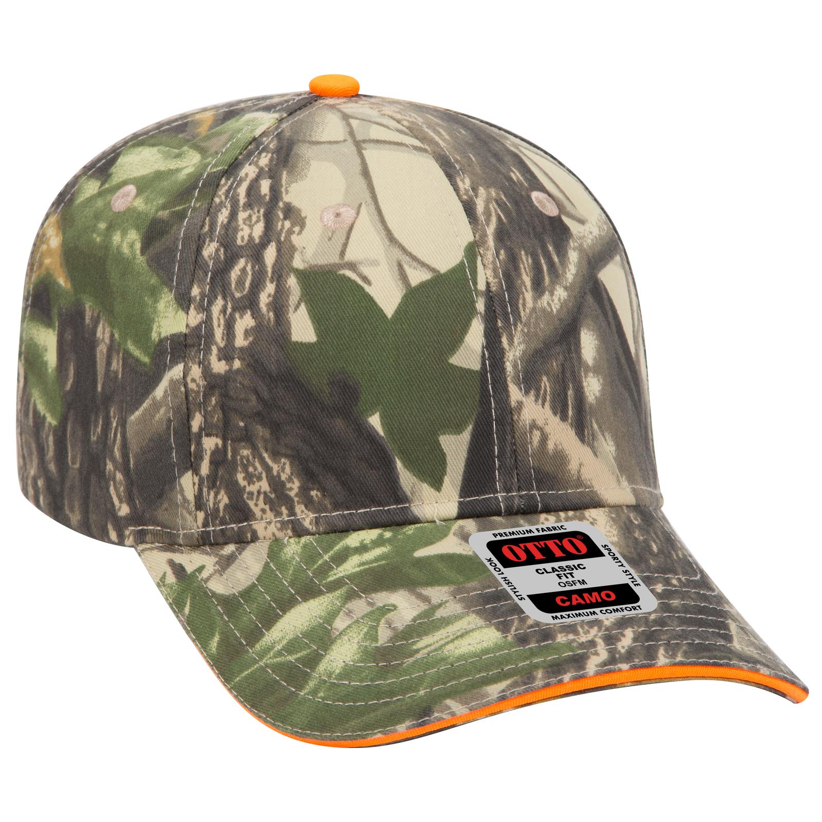 Custom Embroidered or DTF Printed - OTTO CAP® Camouflage 6 Panel Low Profile Baseball Cap