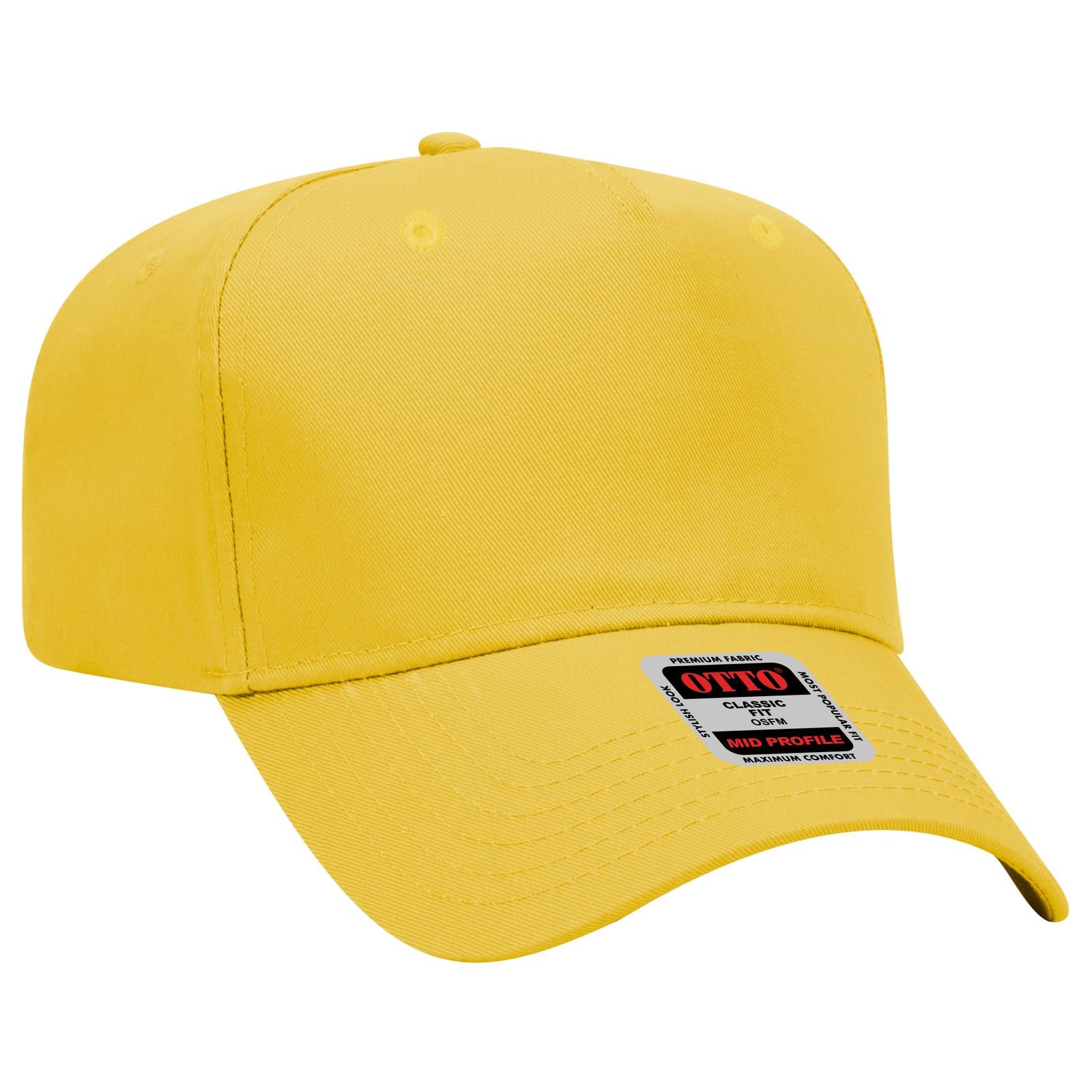 Custom Embroidered - OTTO CAP 5 Panel Mid Profile Baseball Cap