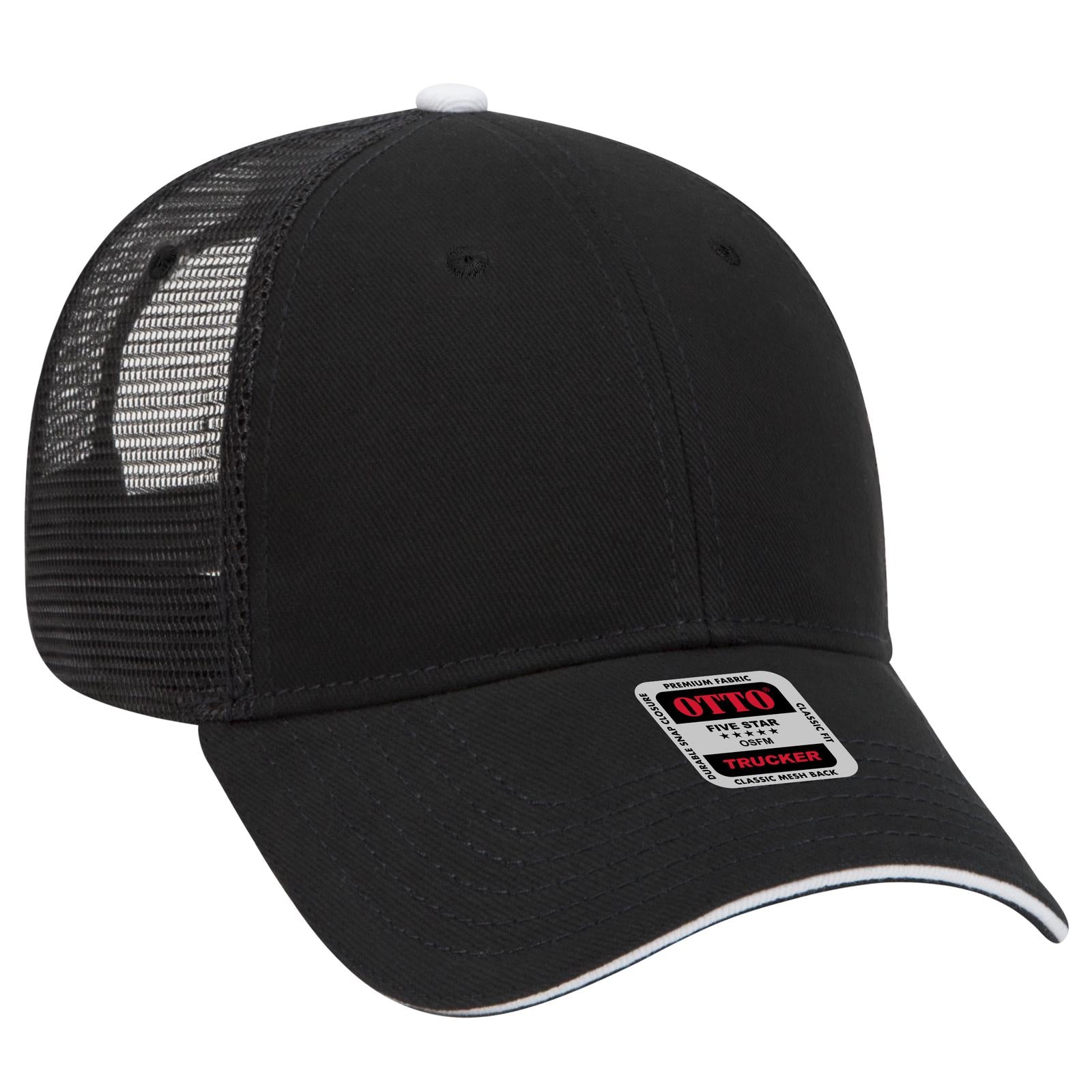 Custom Embroidered or DTF Printed - OTTO CAP® 6 Panel Low Profile Mesh Back Trucker Hat
