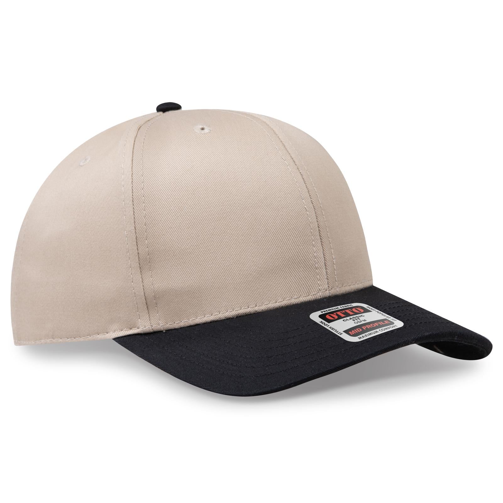 Custom Embroidered or DTF Printed - OTTO CAP® 6 Panel Mid Profile Baseball Cap