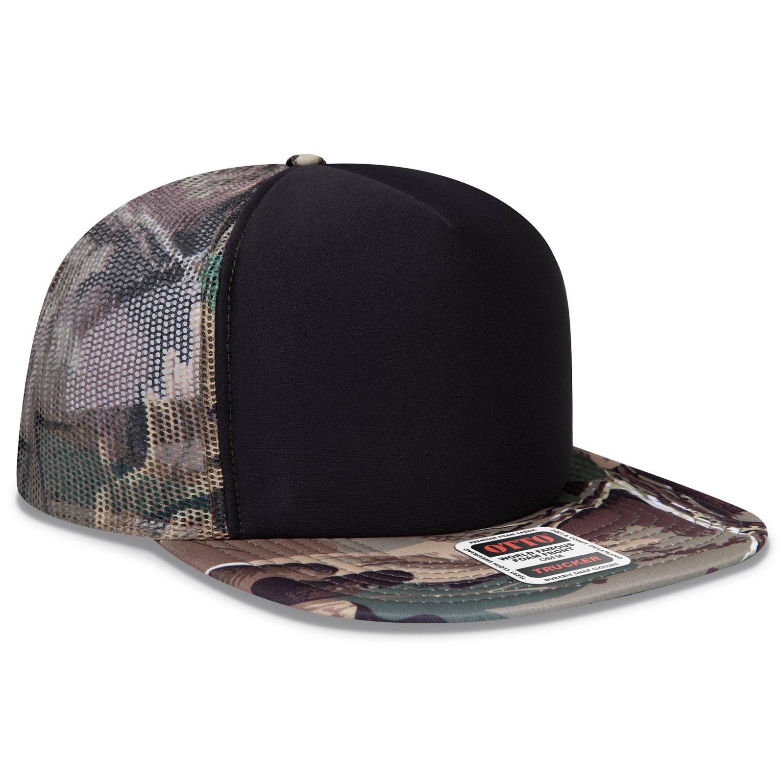 Custom Embroidered or DTF Printed - OTTO CAP® OTTO SNAP 5 Panel High Crown Mesh Back Trucker Snapback Hat