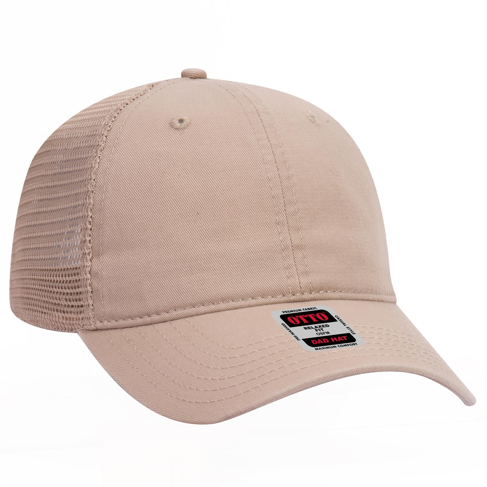 Custom Embroidered or DTF Printed - OTTO CAP® 6 Panel Low Profile Mesh Back Trucker Dad Hat
