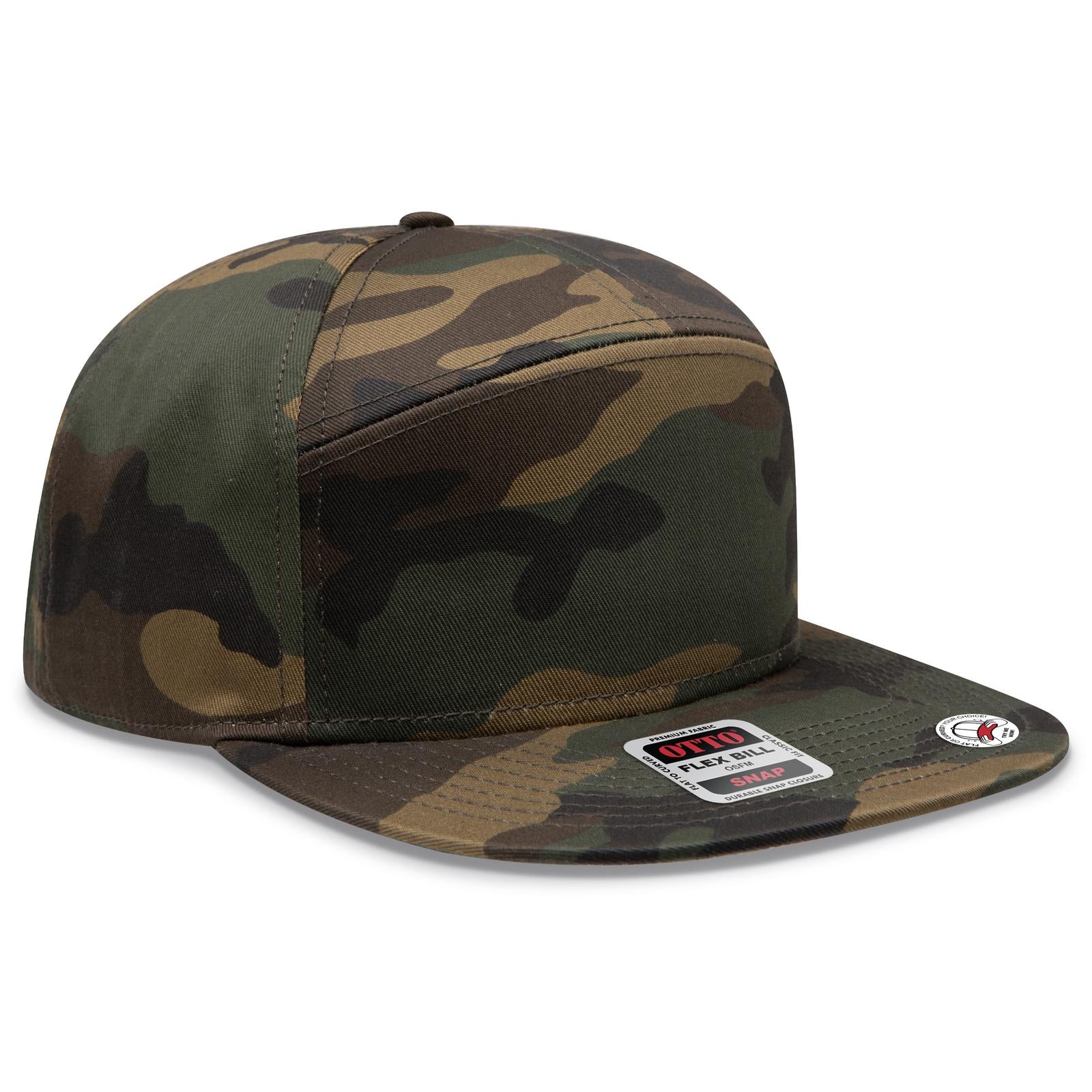 Custom Embroidered or DTF Printed - OTTO CAP® OTTO SNAP 7 Panel Pro Style Snapback Hat