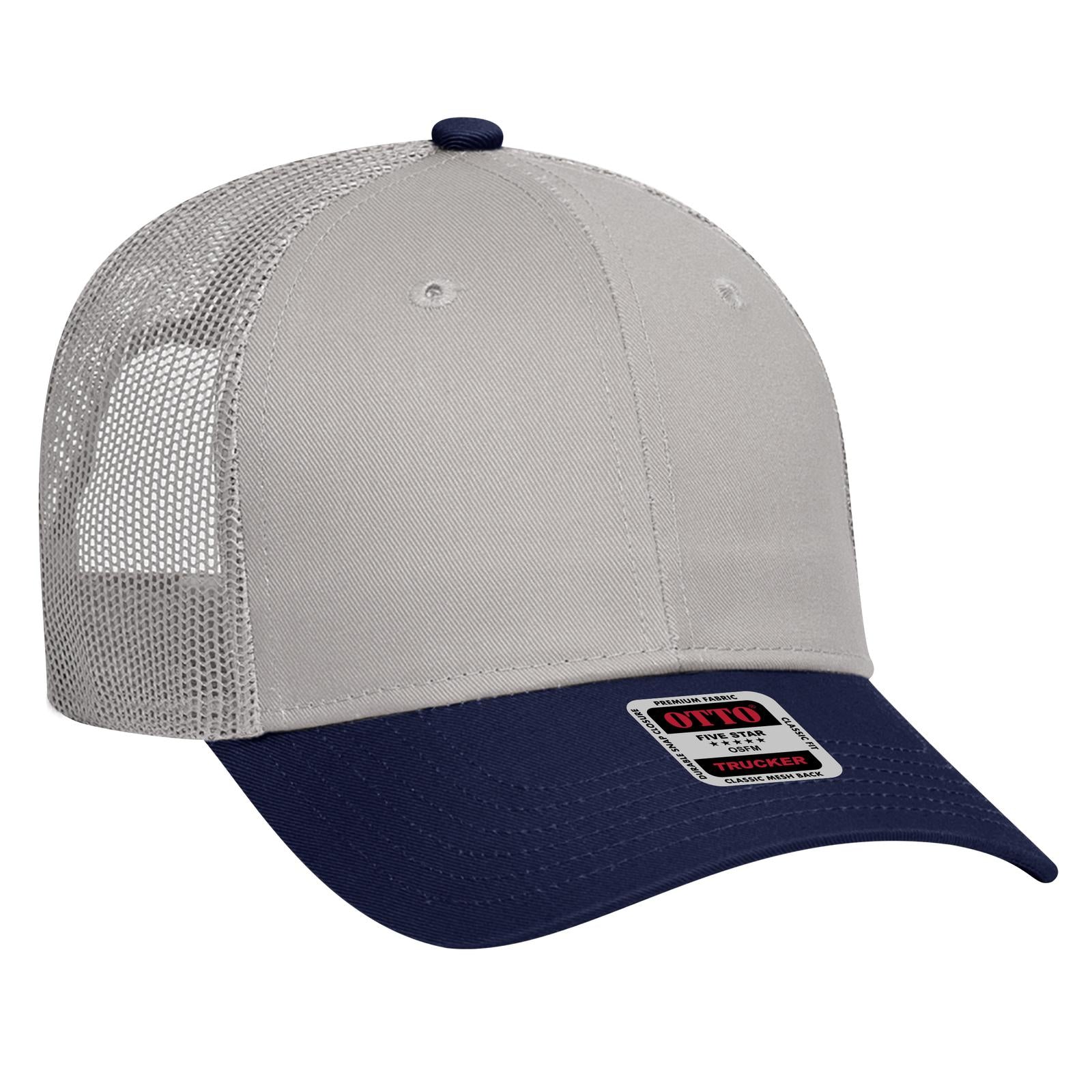 Custom Embroidered or DTF Printed - OTTO CAP® 6 Panel Low Profile Mesh Back Trucker Hat