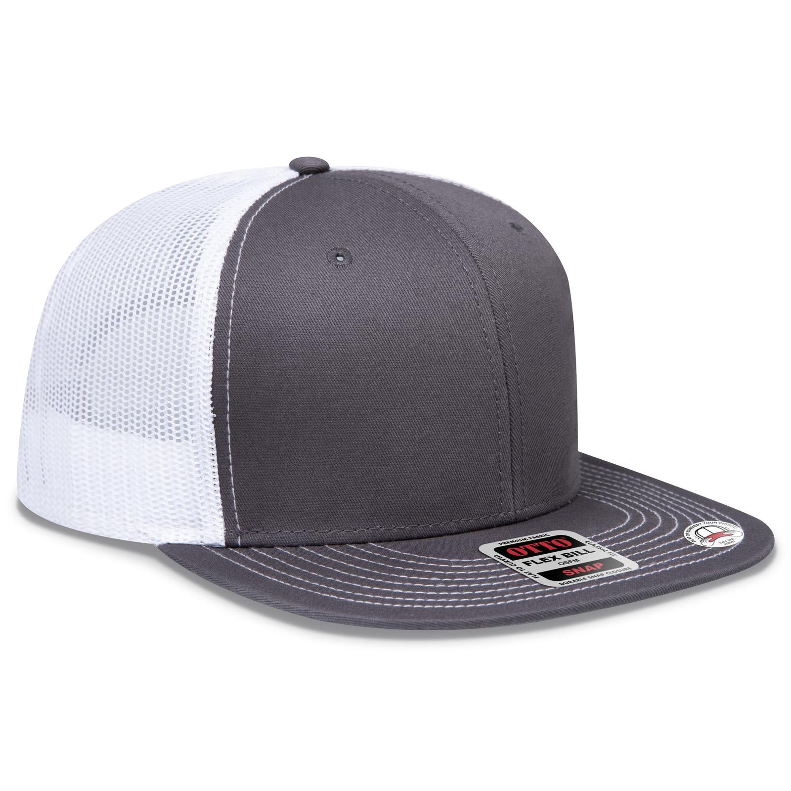 Custom Embroidered or DTF Printed - OTTO CAP® OTTO SNAP 6 Panel Pro Style Mesh Back Trucker Snapback Hat