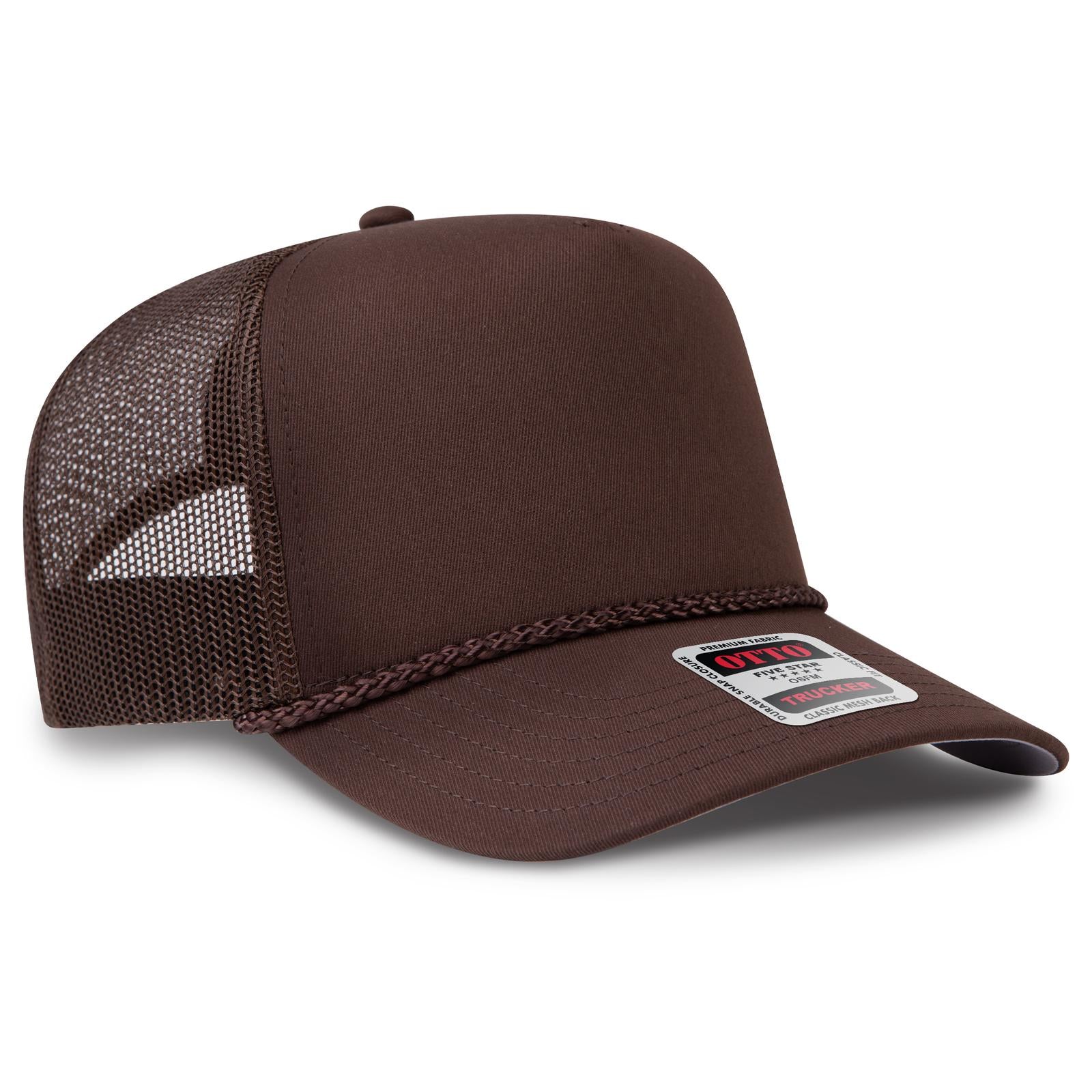 Custom Embroidered or DTF Printed - OTTO CAP® 5 Panel Mid Profile Mesh Back Trucker Hat