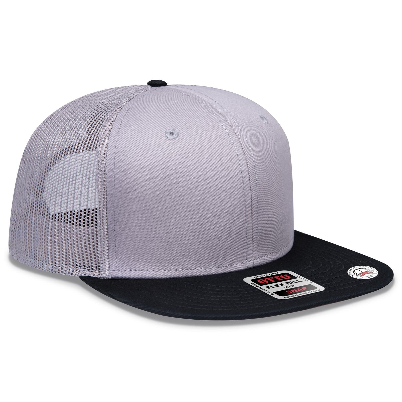 Custom Embroidered or DTF Printed - OTTO CAP® OTTO SNAP 6 Panel Pro Style Mesh Back Trucker Snapback Hat