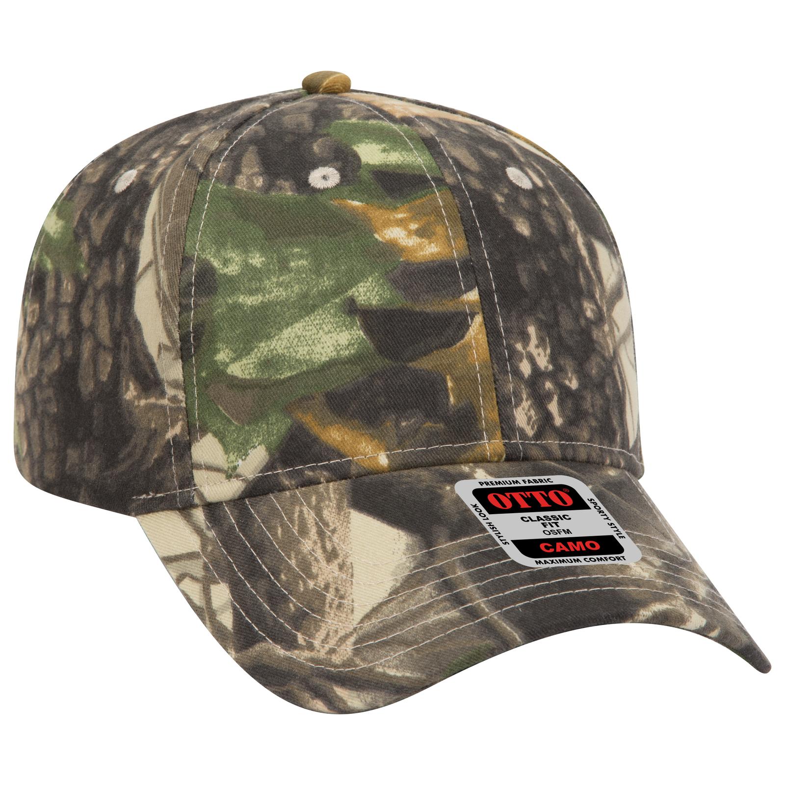 Custom Embroidered or DTF Printed - OTTO CAP® Camouflage 6 Panel Low Profile Baseball Cap